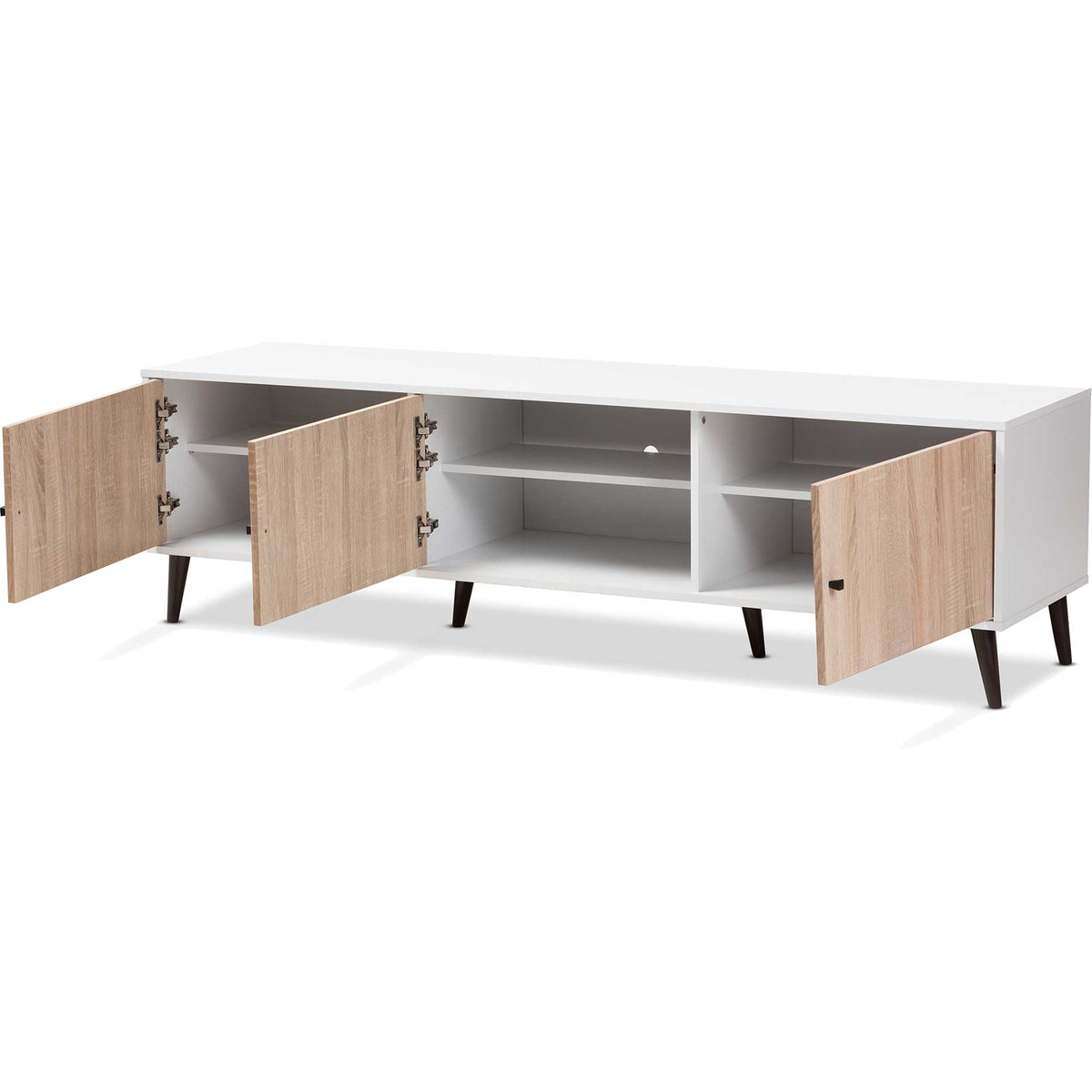 Barbara 6-Shelf TV Stand White/Oak