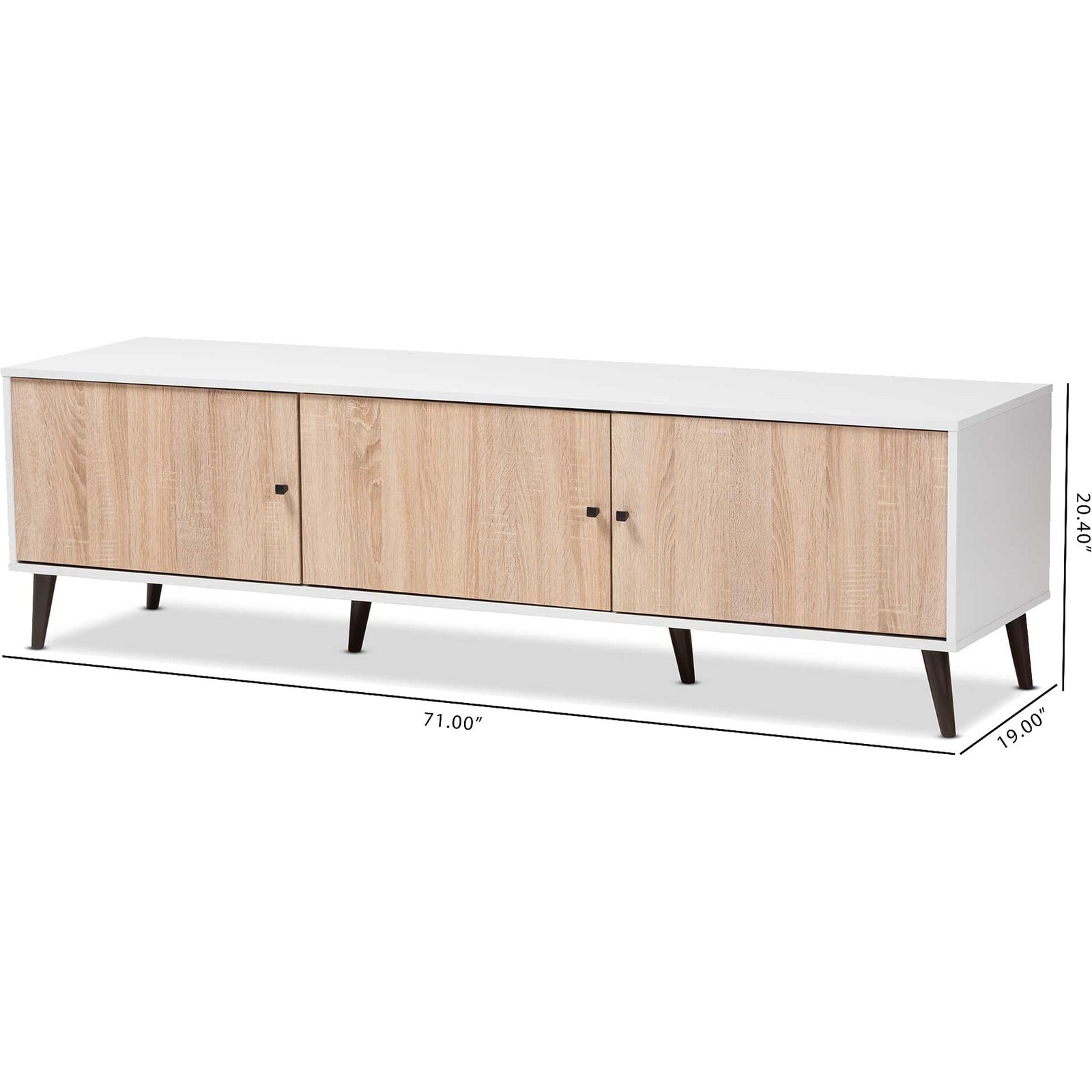Barbara 6-Shelf TV Stand White/Oak