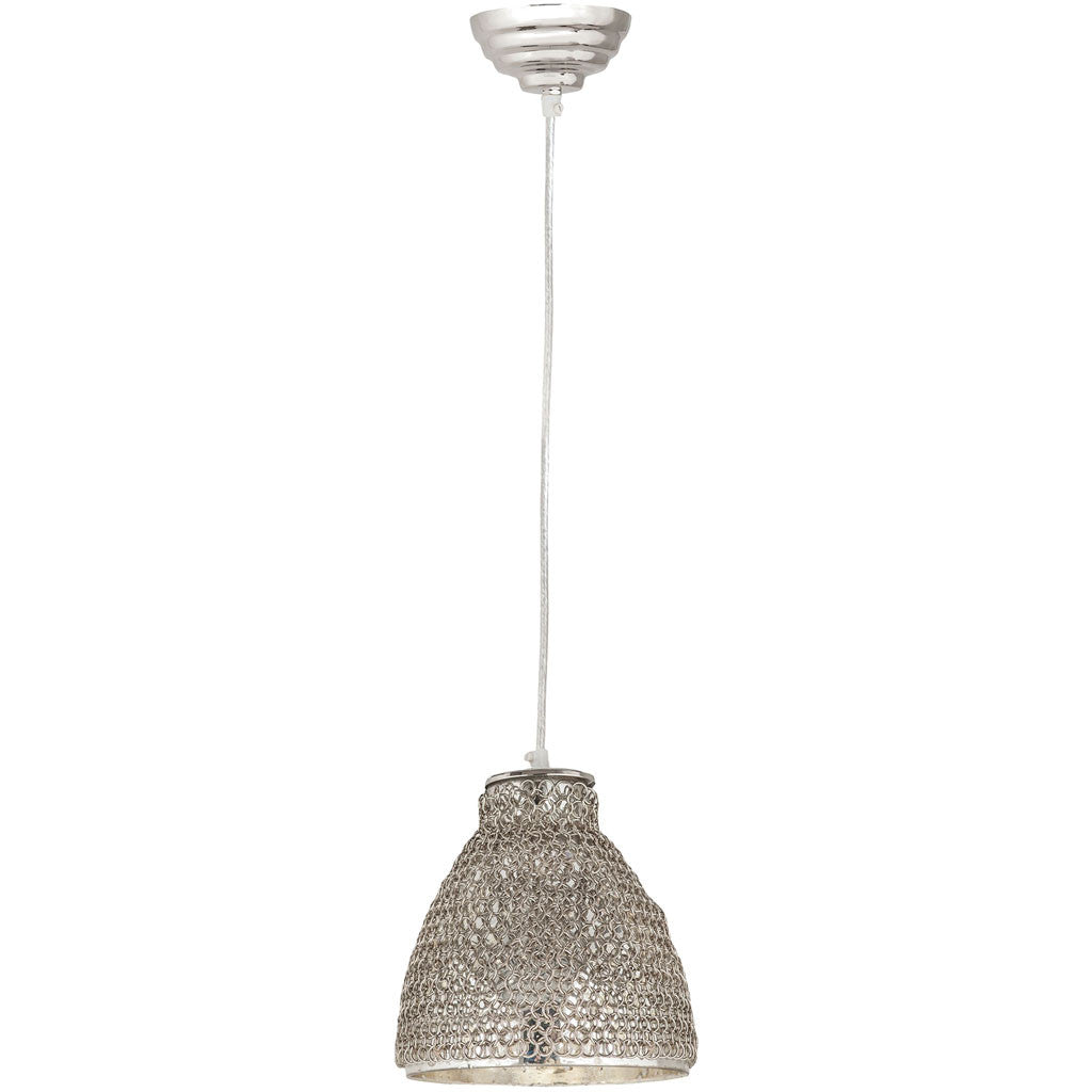 Lancelot Glass/Chain Pendant Silver