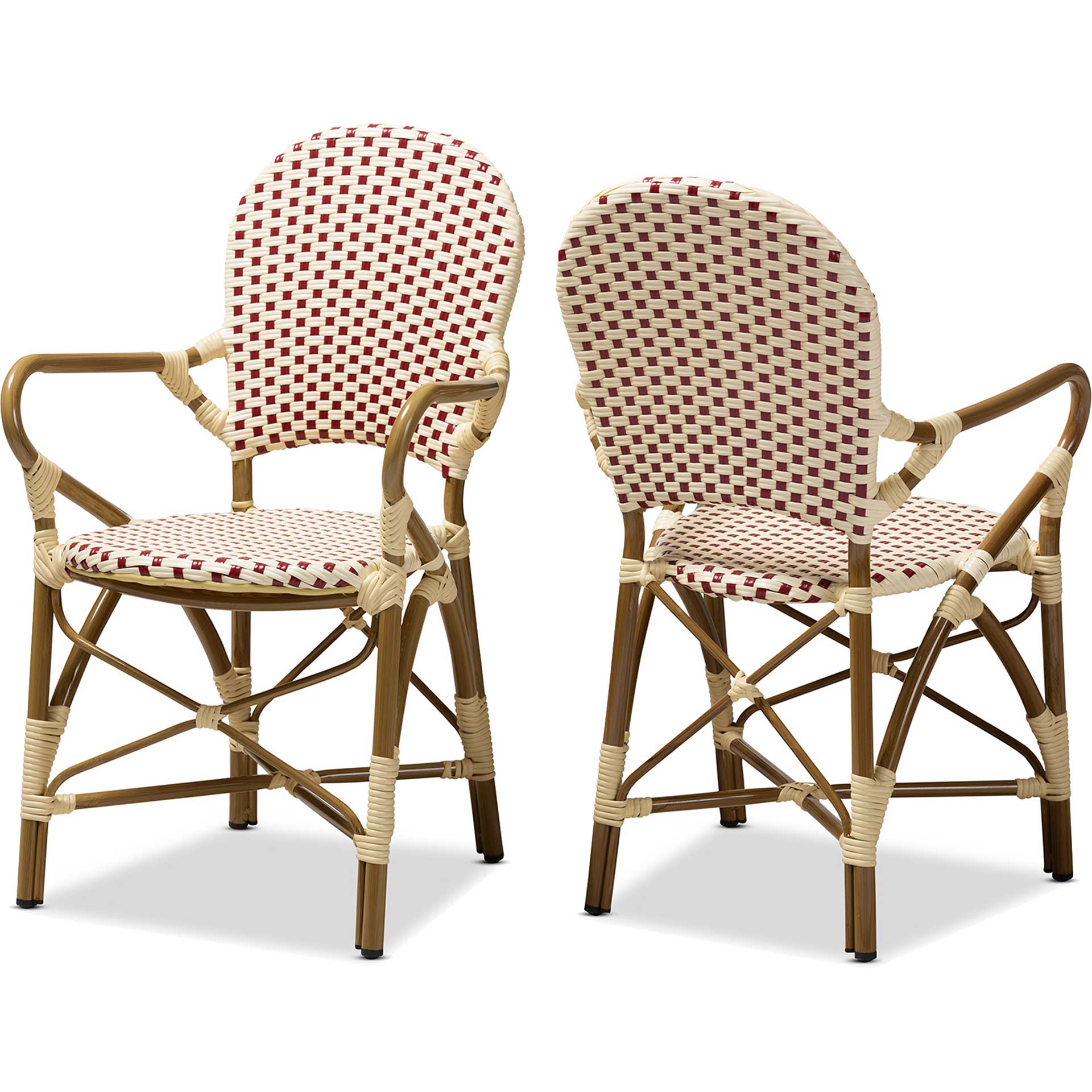 Sedra Dining Chair Beige/Red (Set of 2)