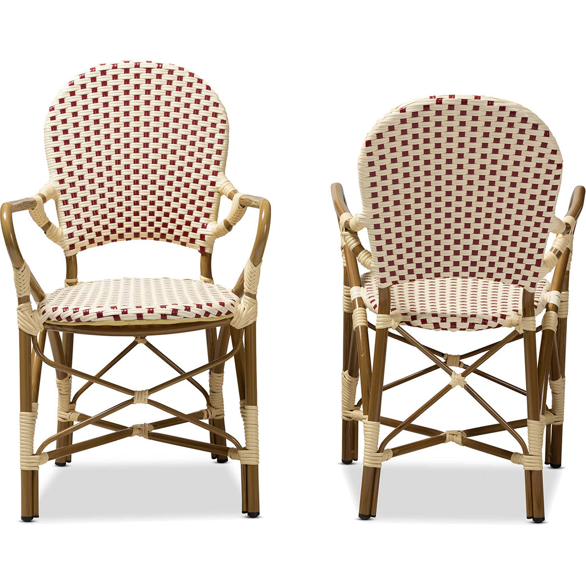 Sedra Dining Chair Beige/Red (Set of 2)