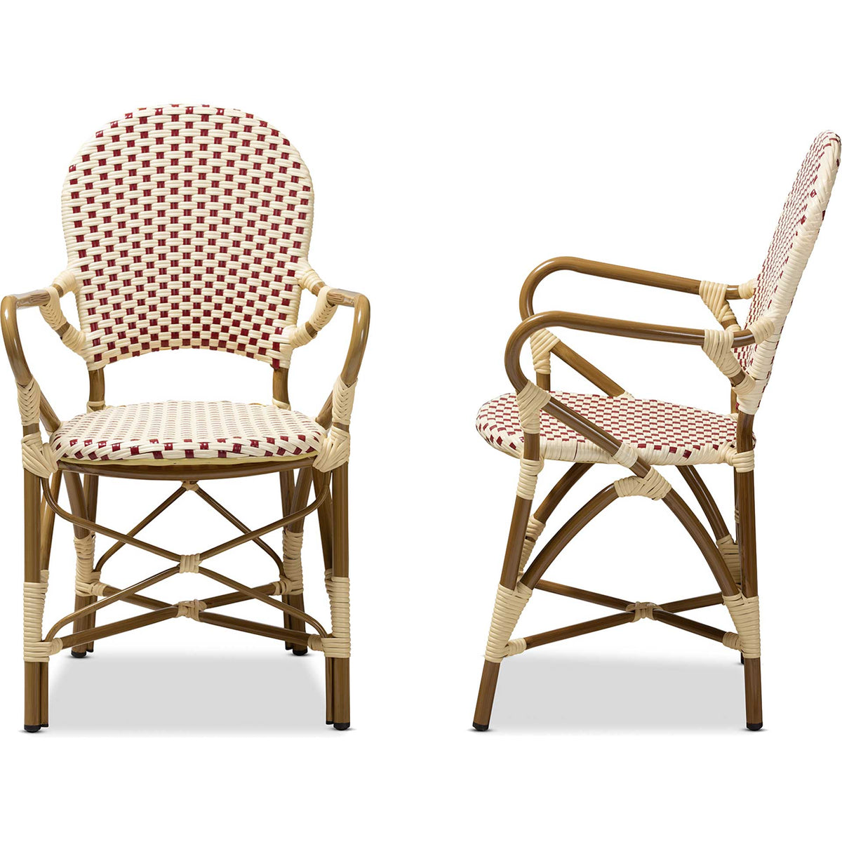 Sedra Dining Chair Beige/Red (Set of 2)