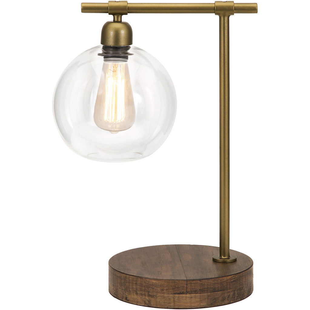 Amplify Glass and Wood Table Lamp