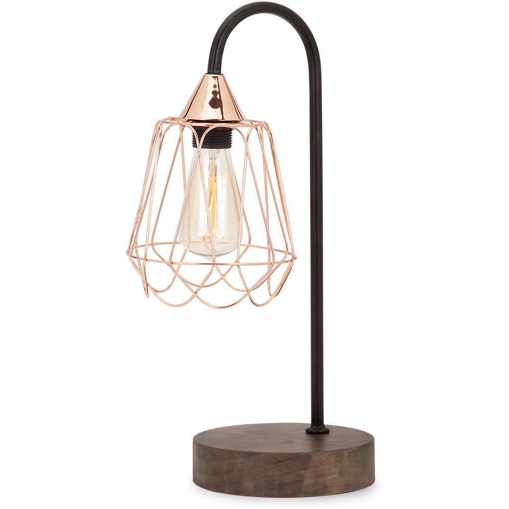 Tiana Copper and Wood Table Lamp
