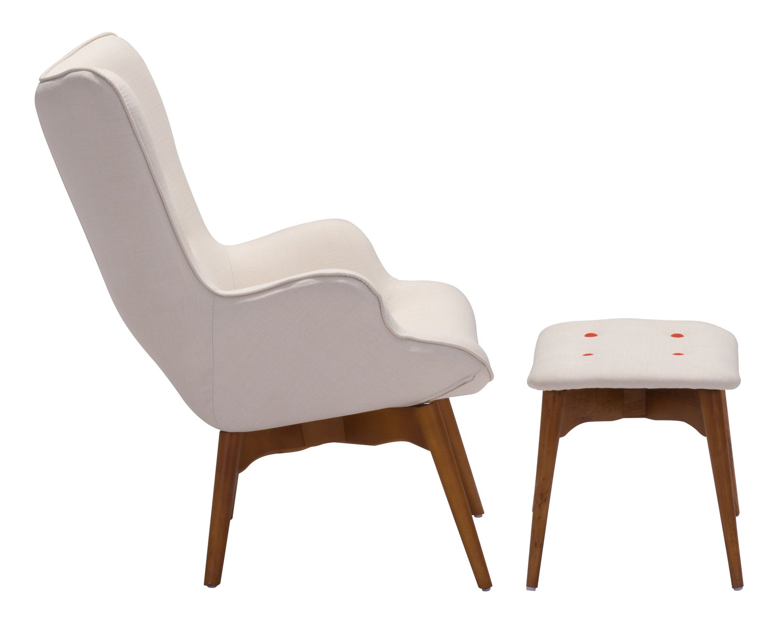 Antares Occasional Chair & Ottoman Cream