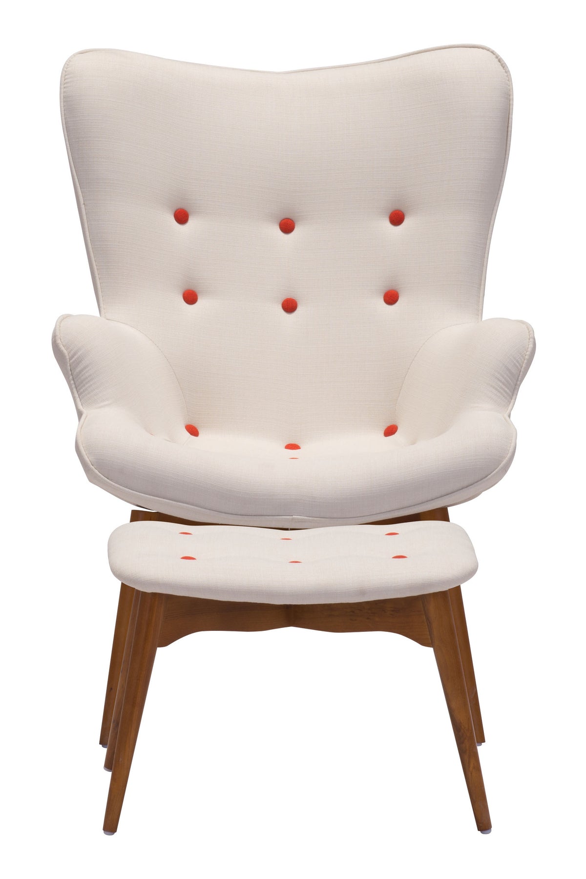 Antares Occasional Chair & Ottoman Cream