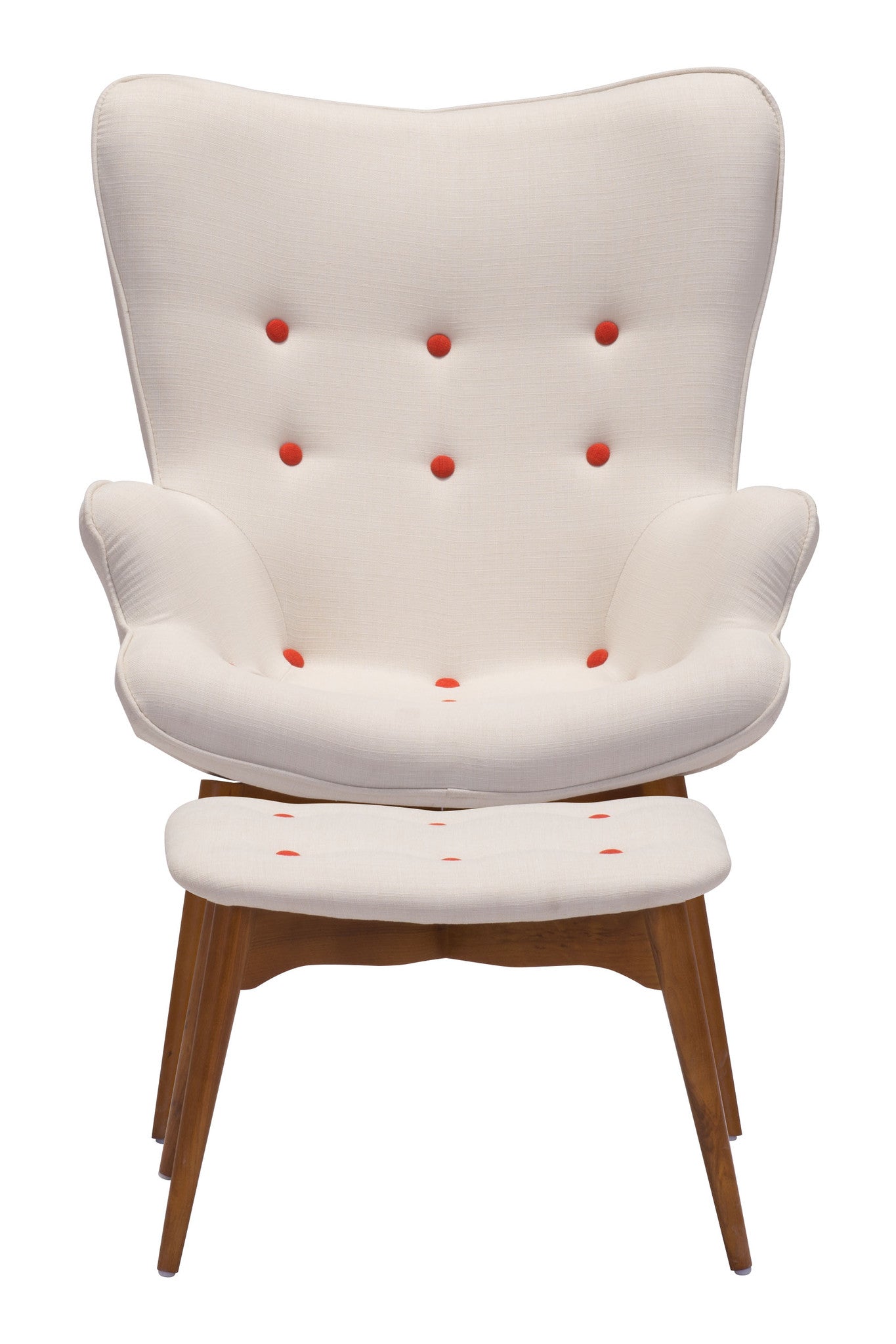 Antares Occasional Chair & Ottoman Cream