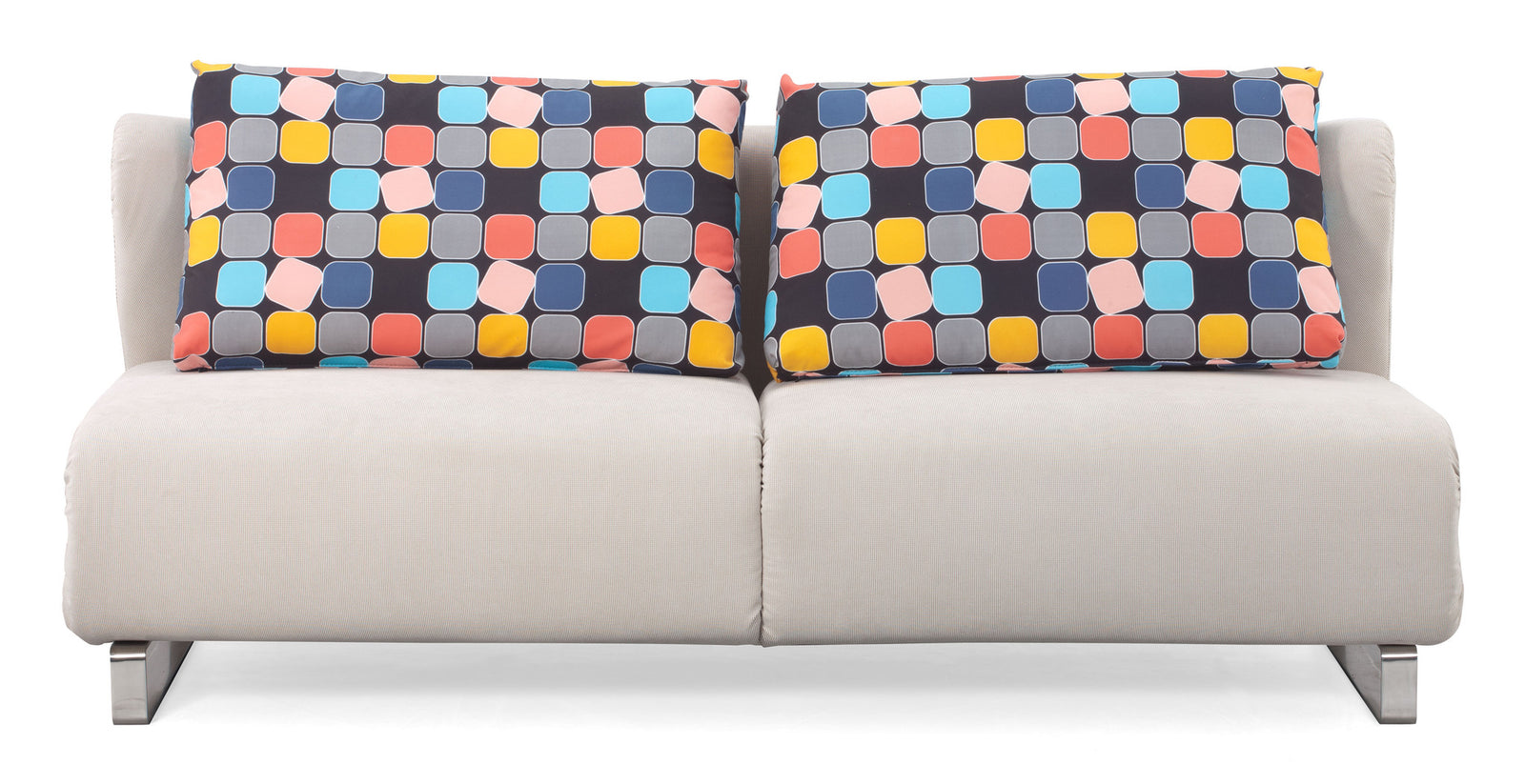 Chester Sofa Sleeper Cement Body & Color Block Back Cushion