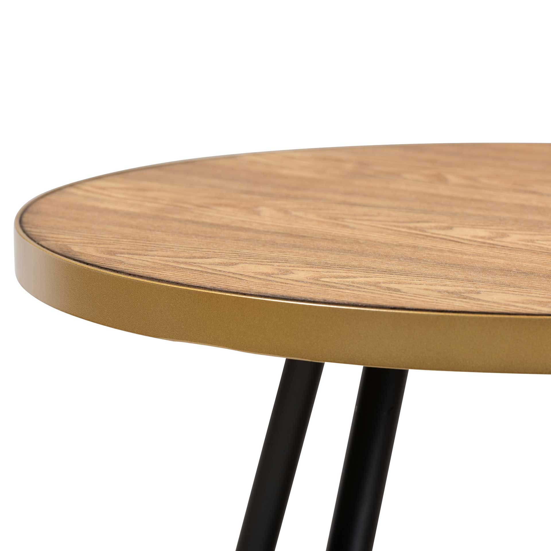 Seattle Wood/Metal Coffee Table Walnut/Black/Gold
