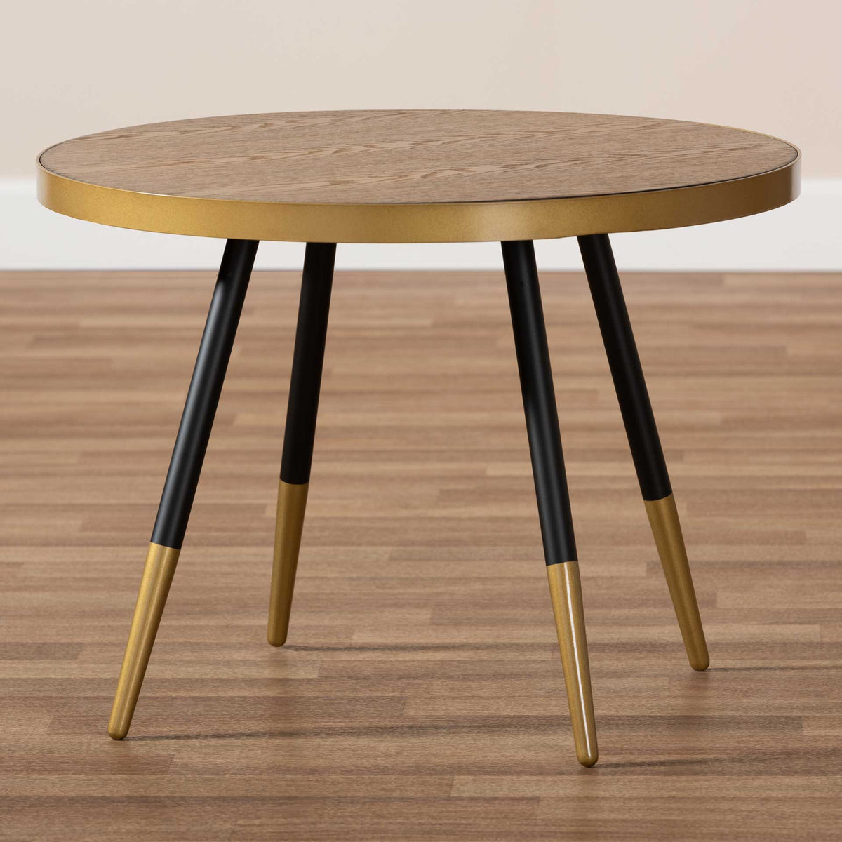 Seattle Wood/Metal Coffee Table Walnut/Black/Gold