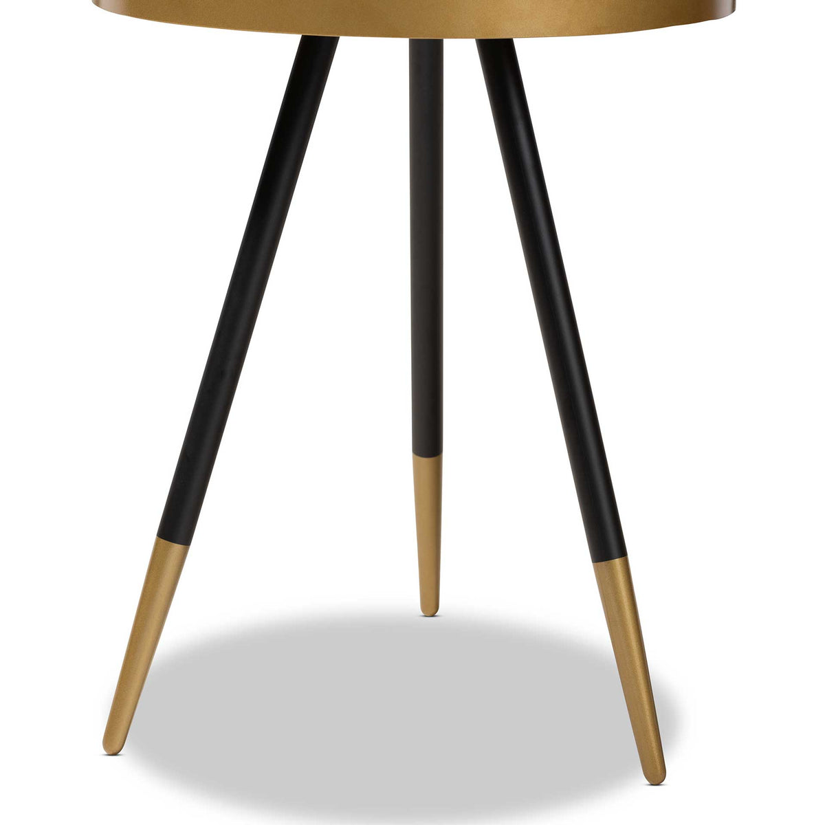 Seattle Wood/Metal End Table Walnut/Black/Gold