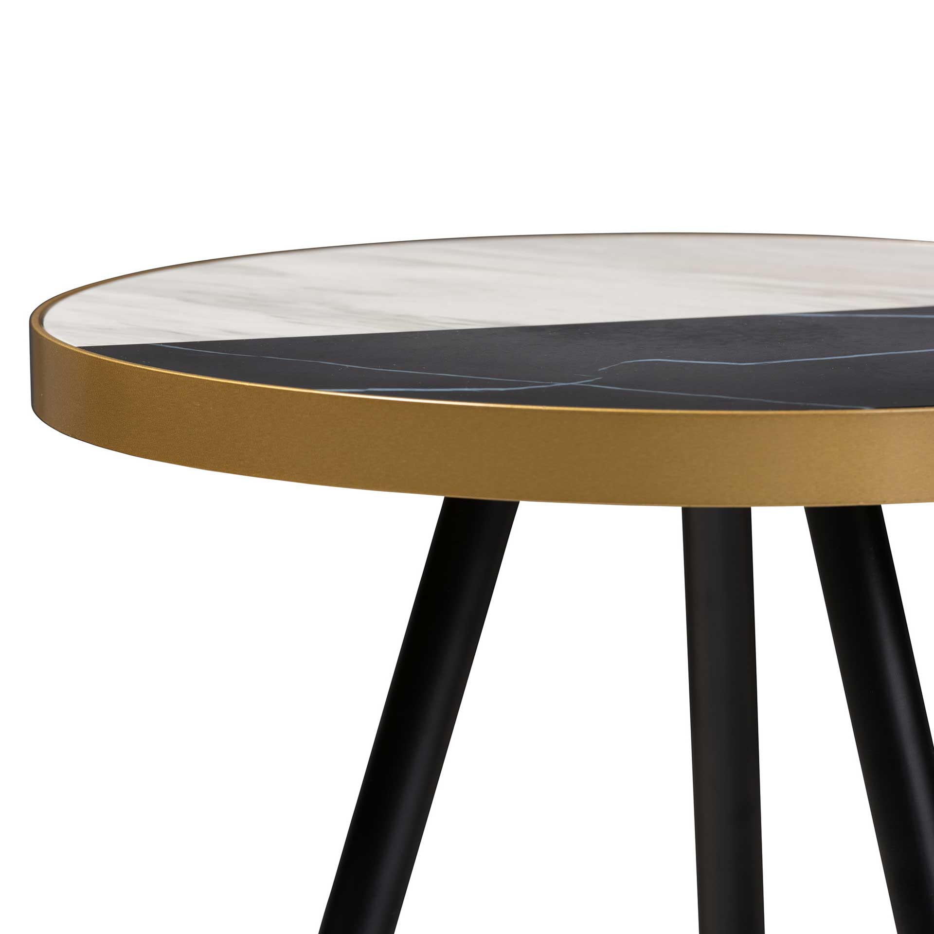 Seattle Marble/Metal End Table Black/Gold