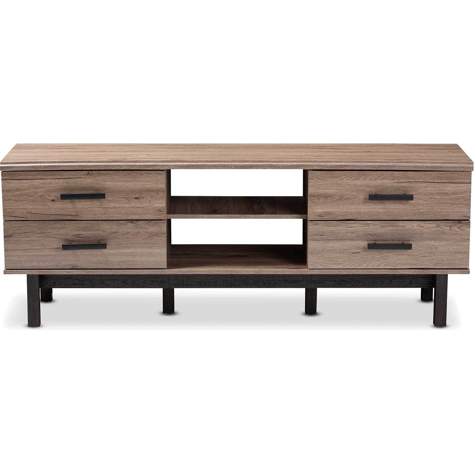 Ariel 4-Drawer TV Stand Oak/Black