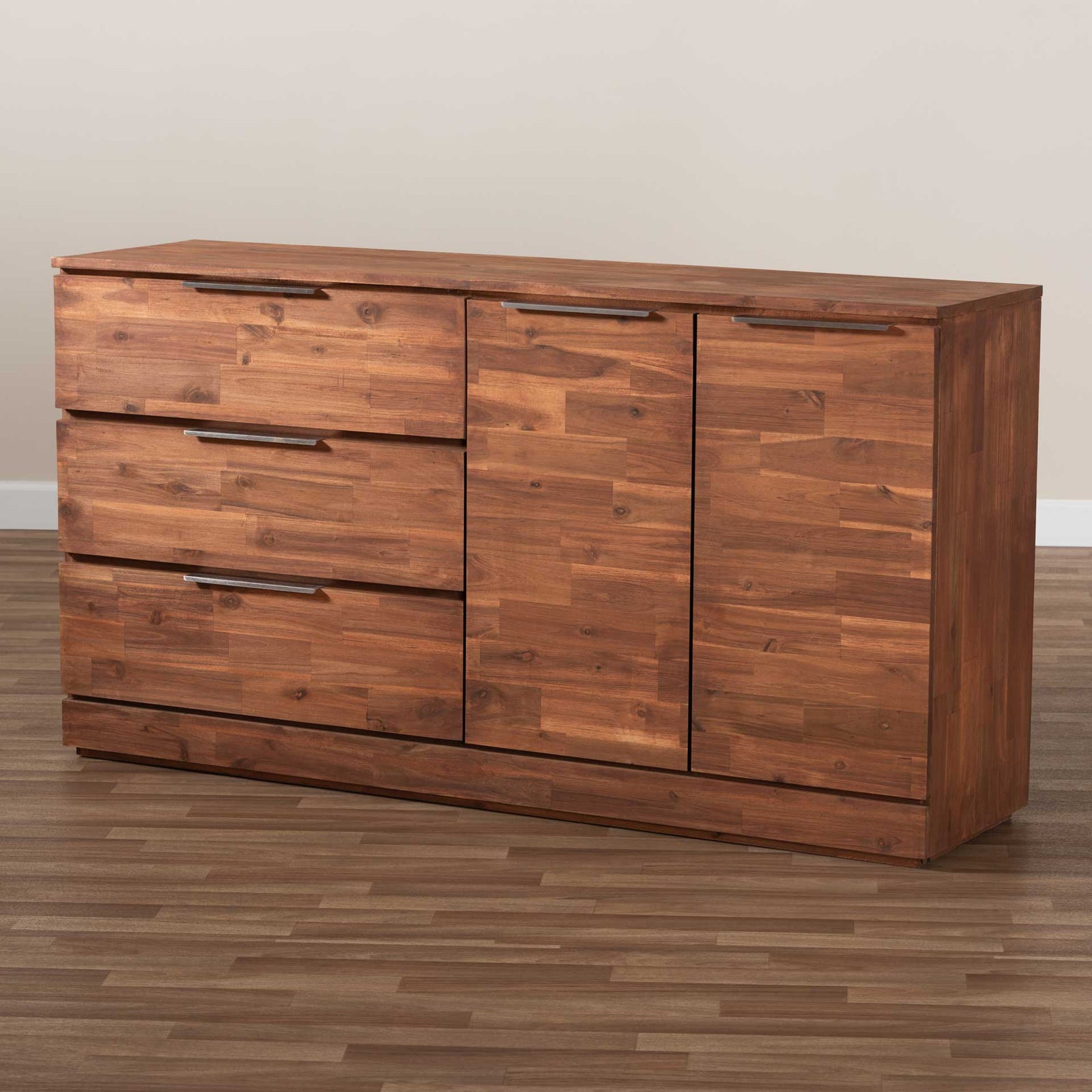Seattle 3-Drawer Wood Server Golden Oak