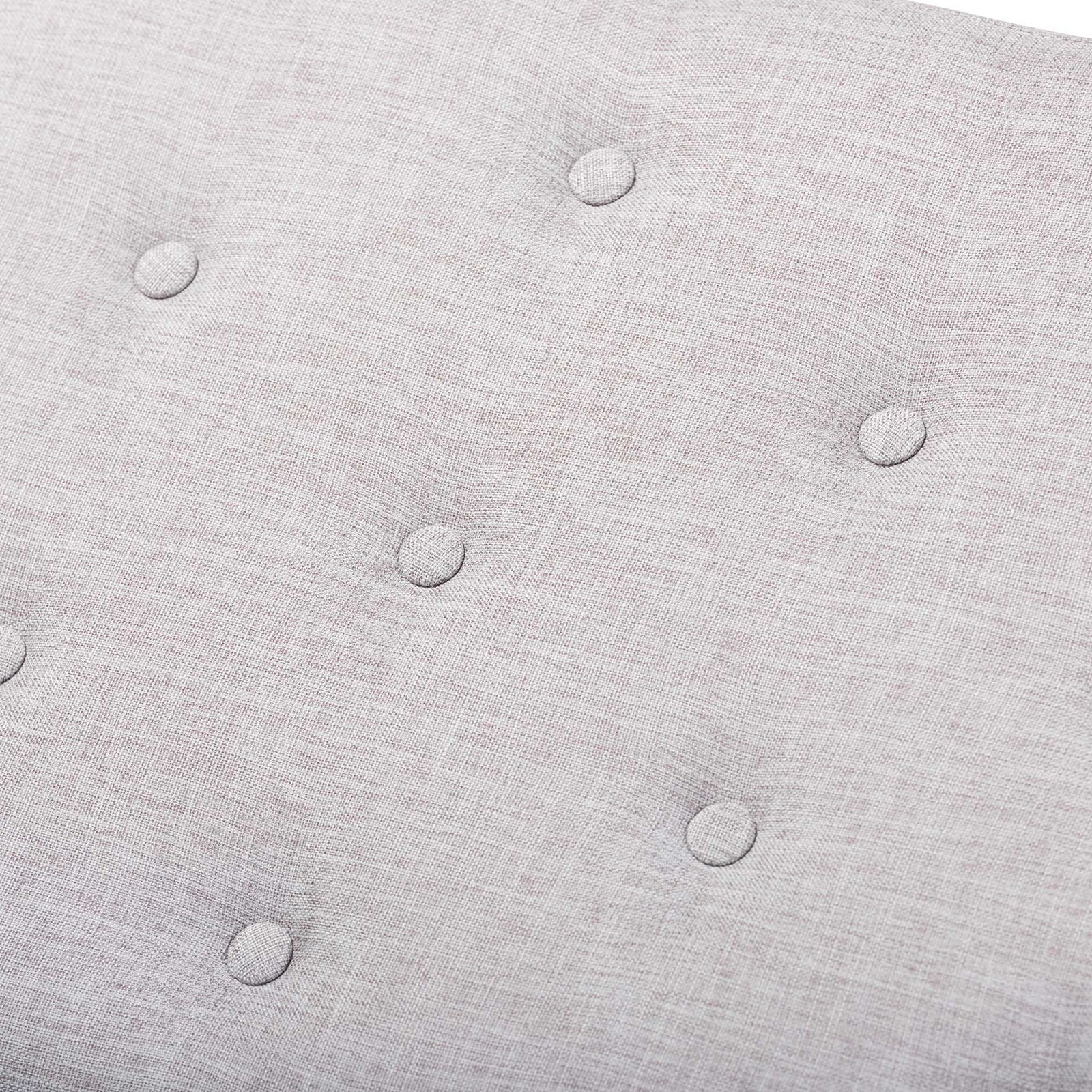 Seattle Fabric Upholstered Bench Grayish Beige/Walnut