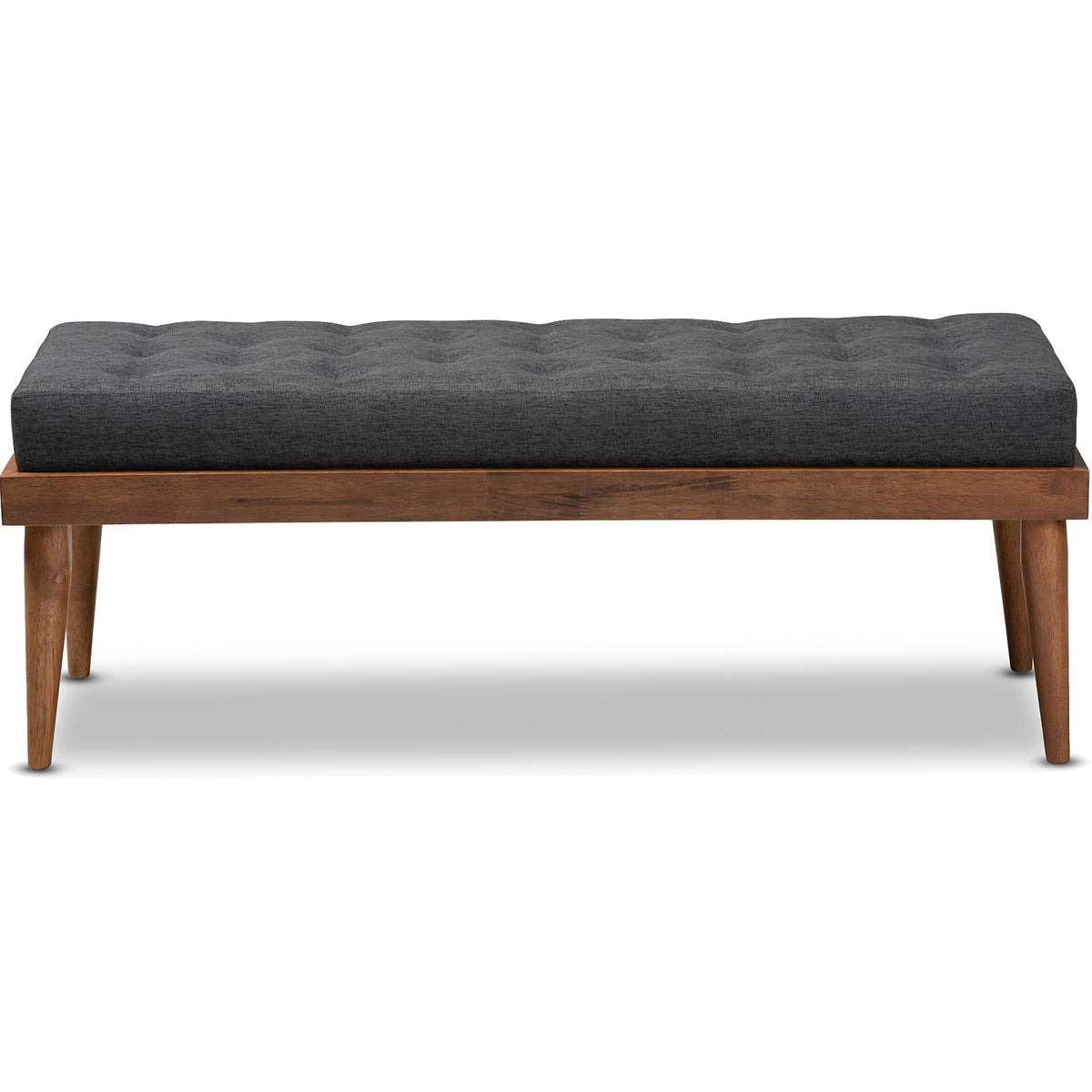 Seattle Fabric Upholstered Bench Charcoal/Walnut