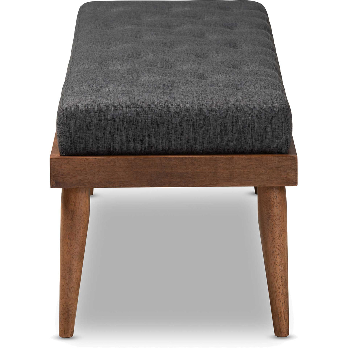Seattle Fabric Upholstered Bench Charcoal/Walnut
