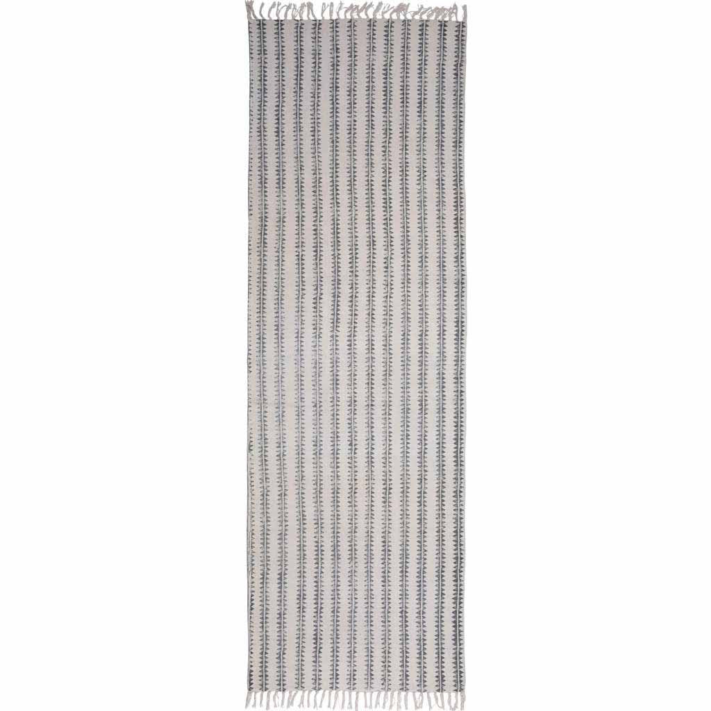 Sawtooth Stripe Block Print Runner Rug