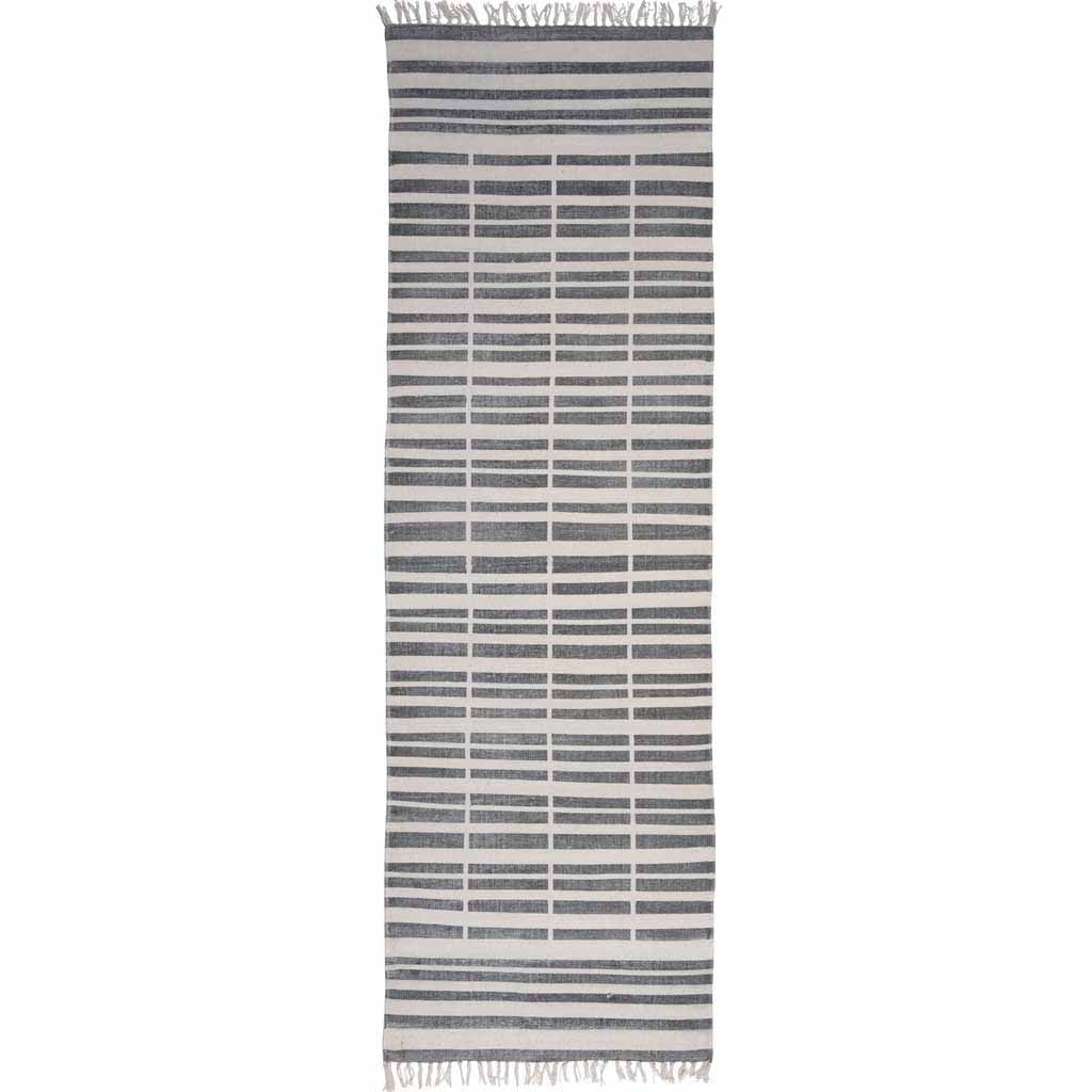 Broken Stripe Block Print Runner Rug