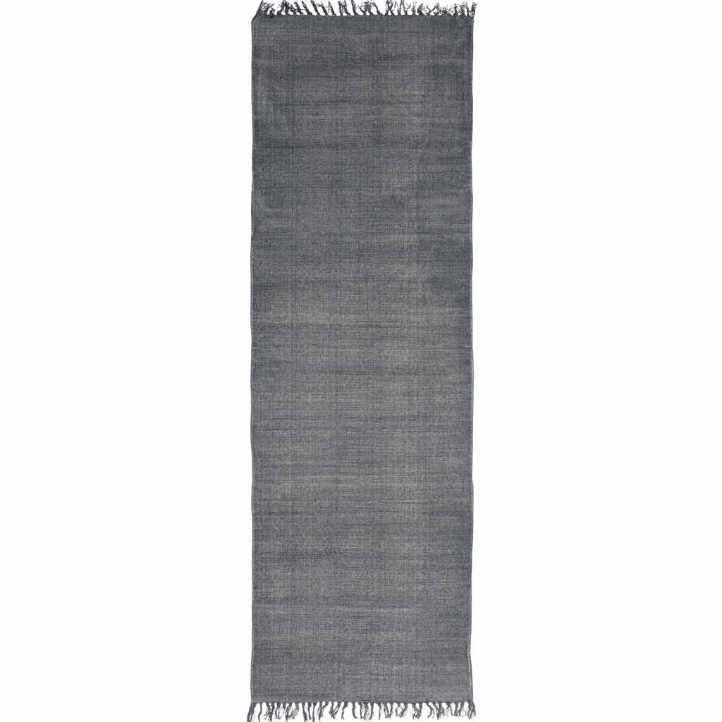 Stonewashed Blue Cotton Runner Rug