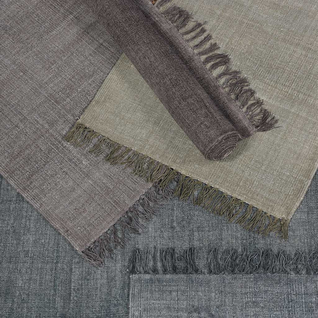 Stonewashed Aubergine Cotton Area Rug