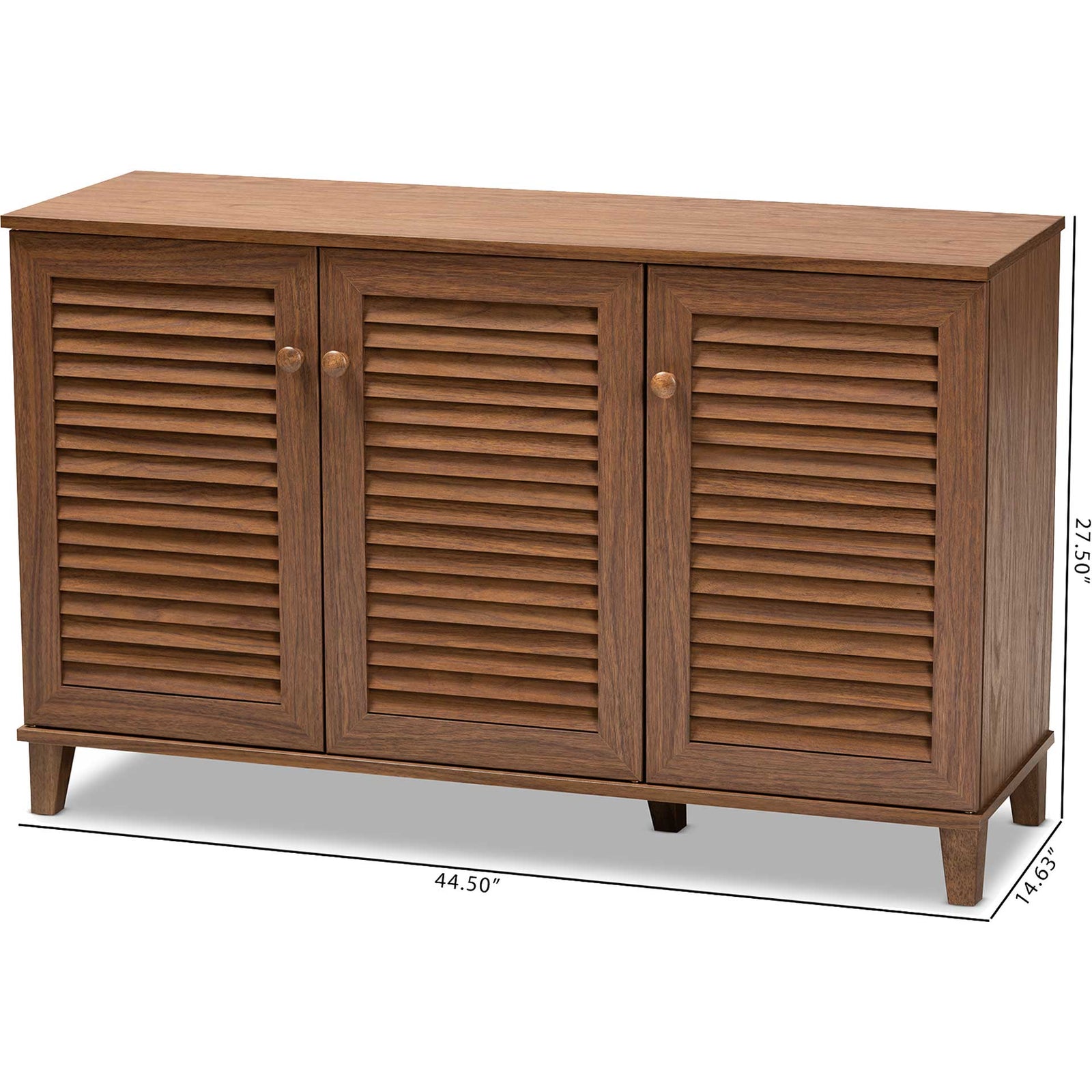 Seattle 8-Shelf Wood Shoe Cabinet Walnut