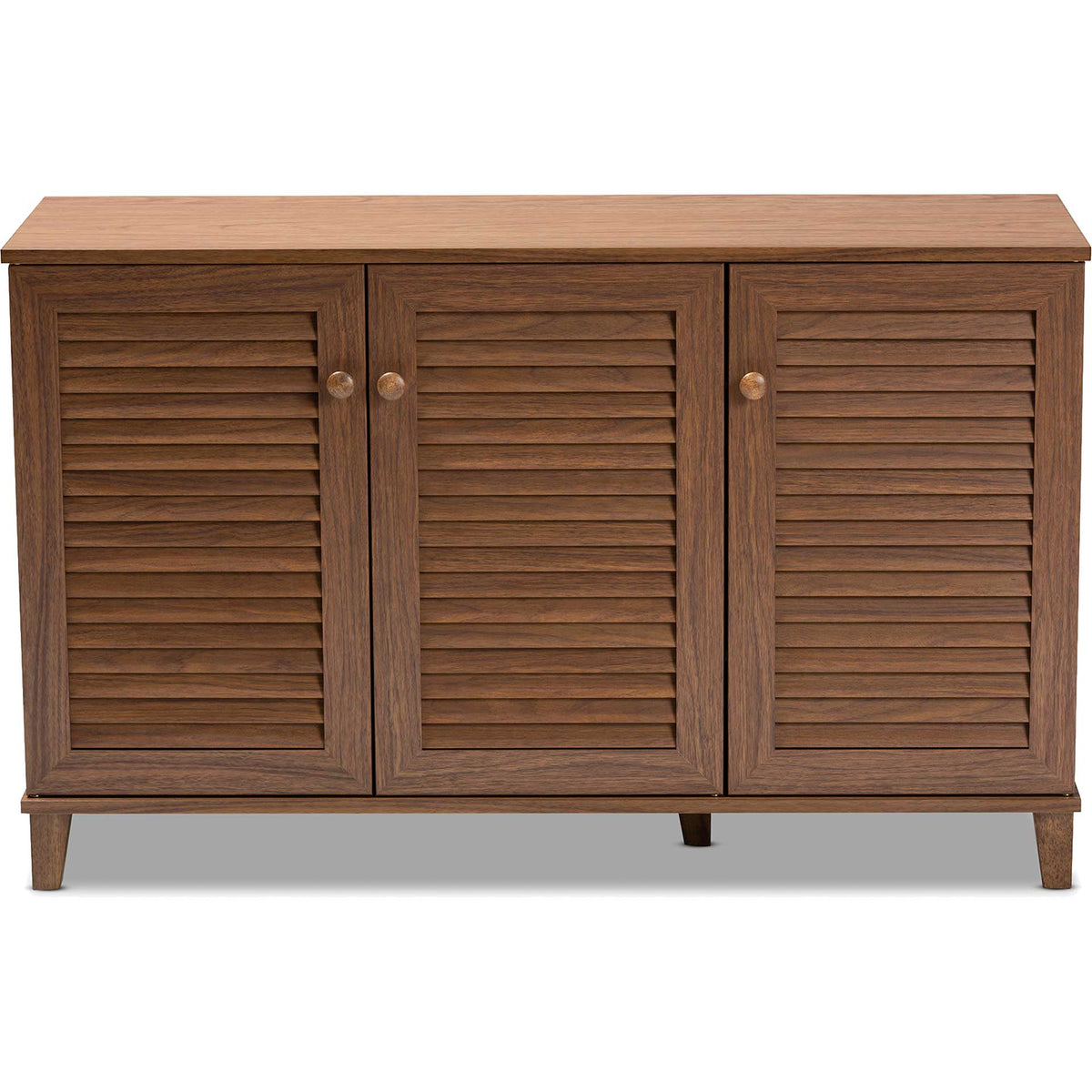 Seattle 8-Shelf Wood Shoe Cabinet Walnut