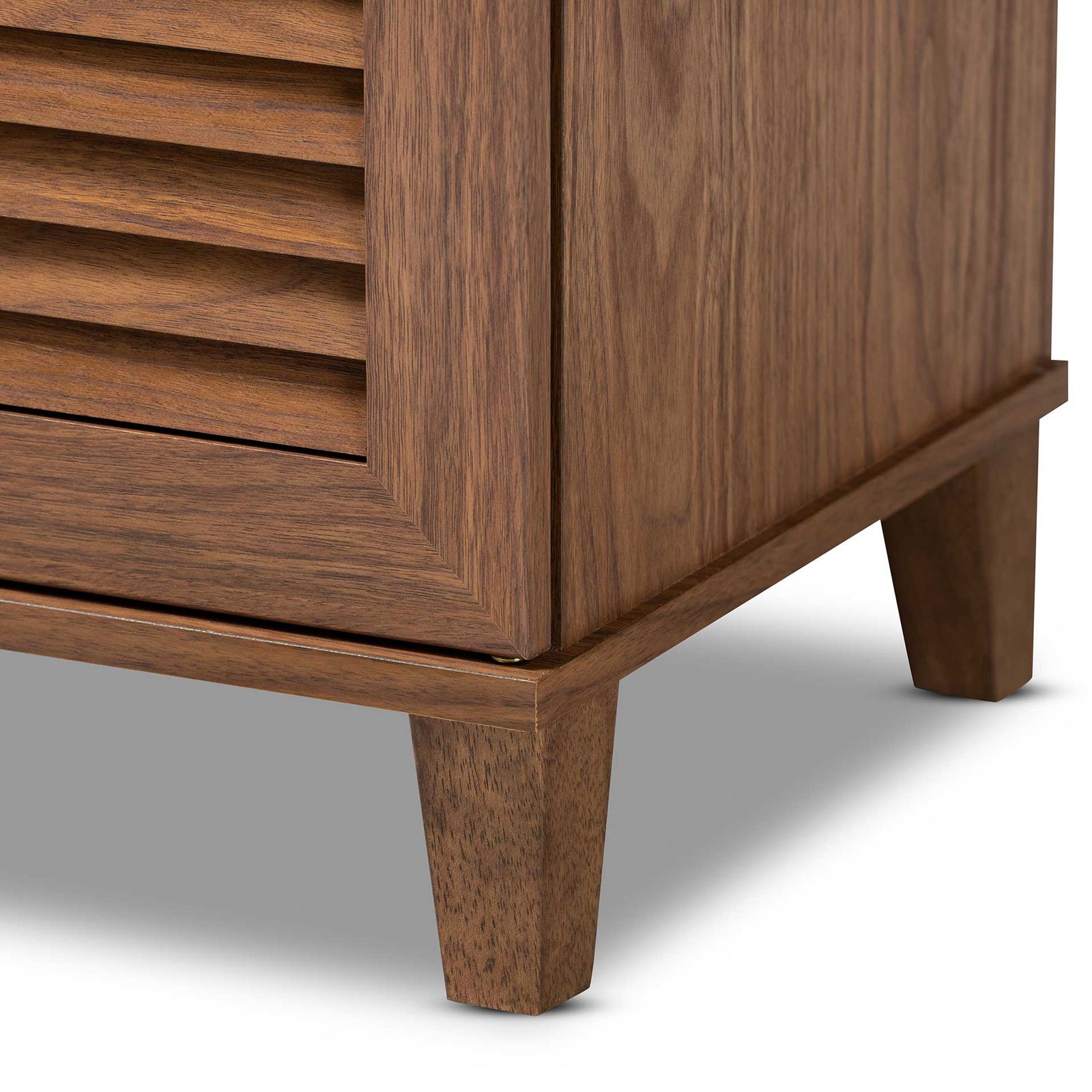 Seattle 8-Shelf Wood Shoe Cabinet Walnut