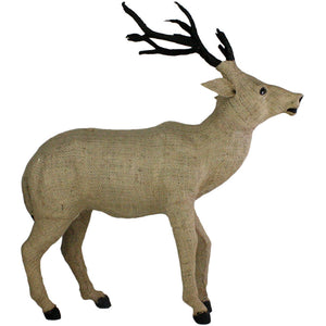 Burlap Large Stag Head Up