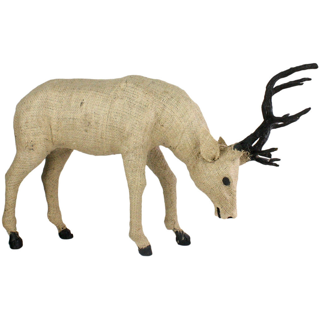 Burlap Small Stag Head Down