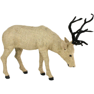Burlap Large Stag Head Down