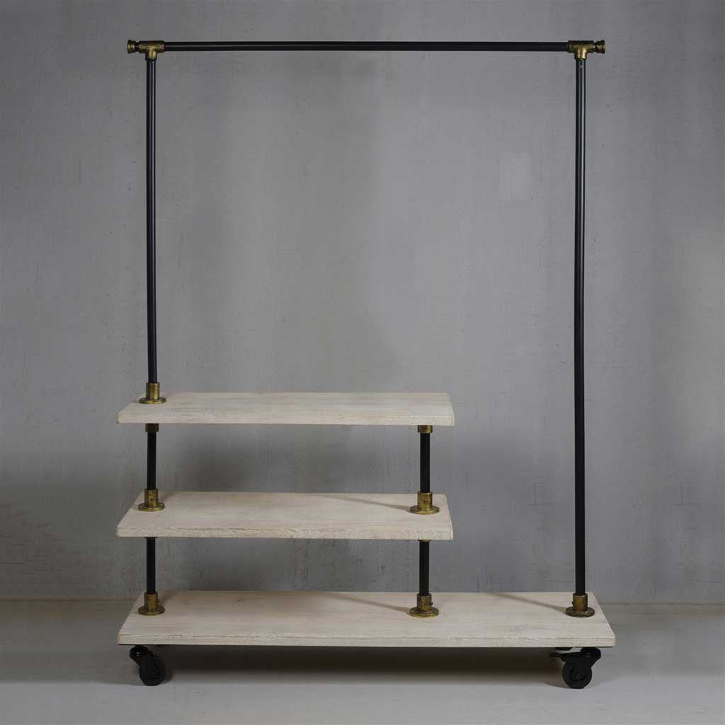 Refined Wood/Iron Hall Rack