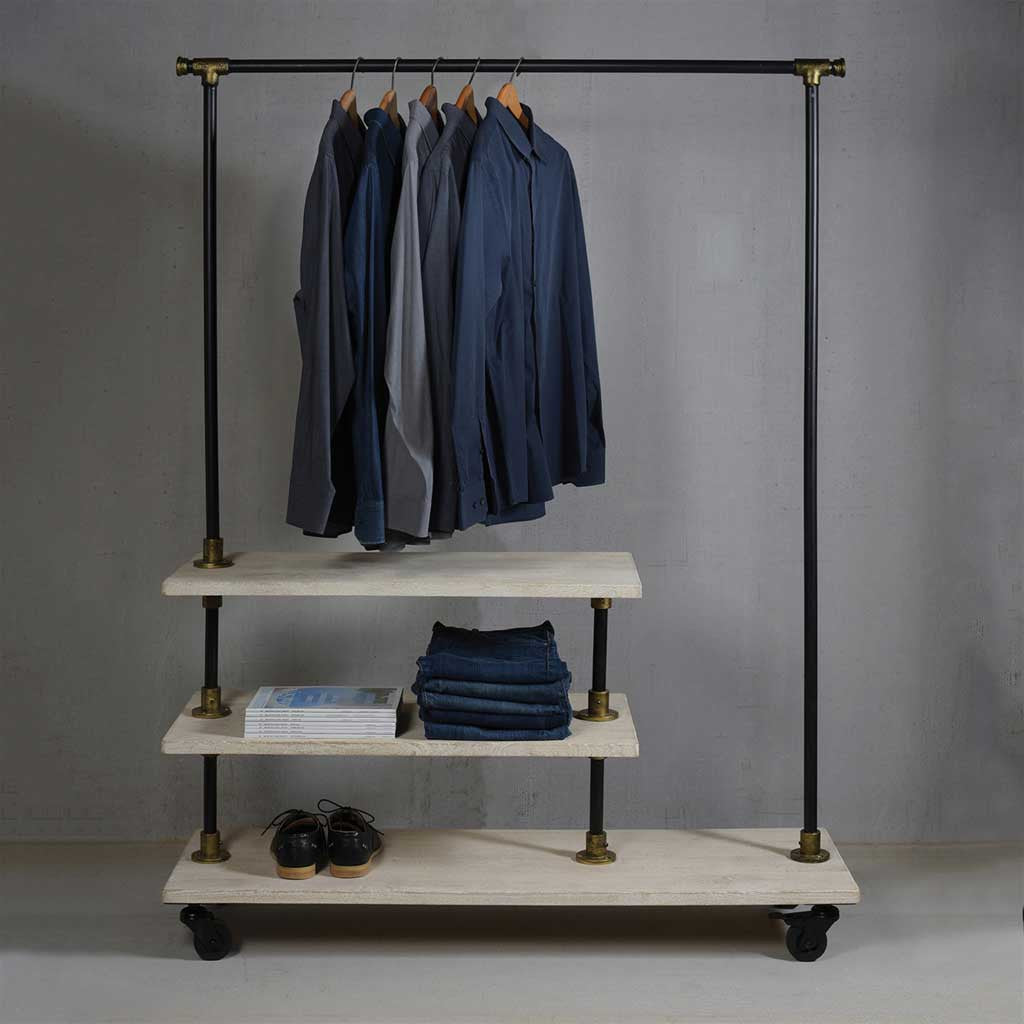 Refined Wood/Iron Hall Rack