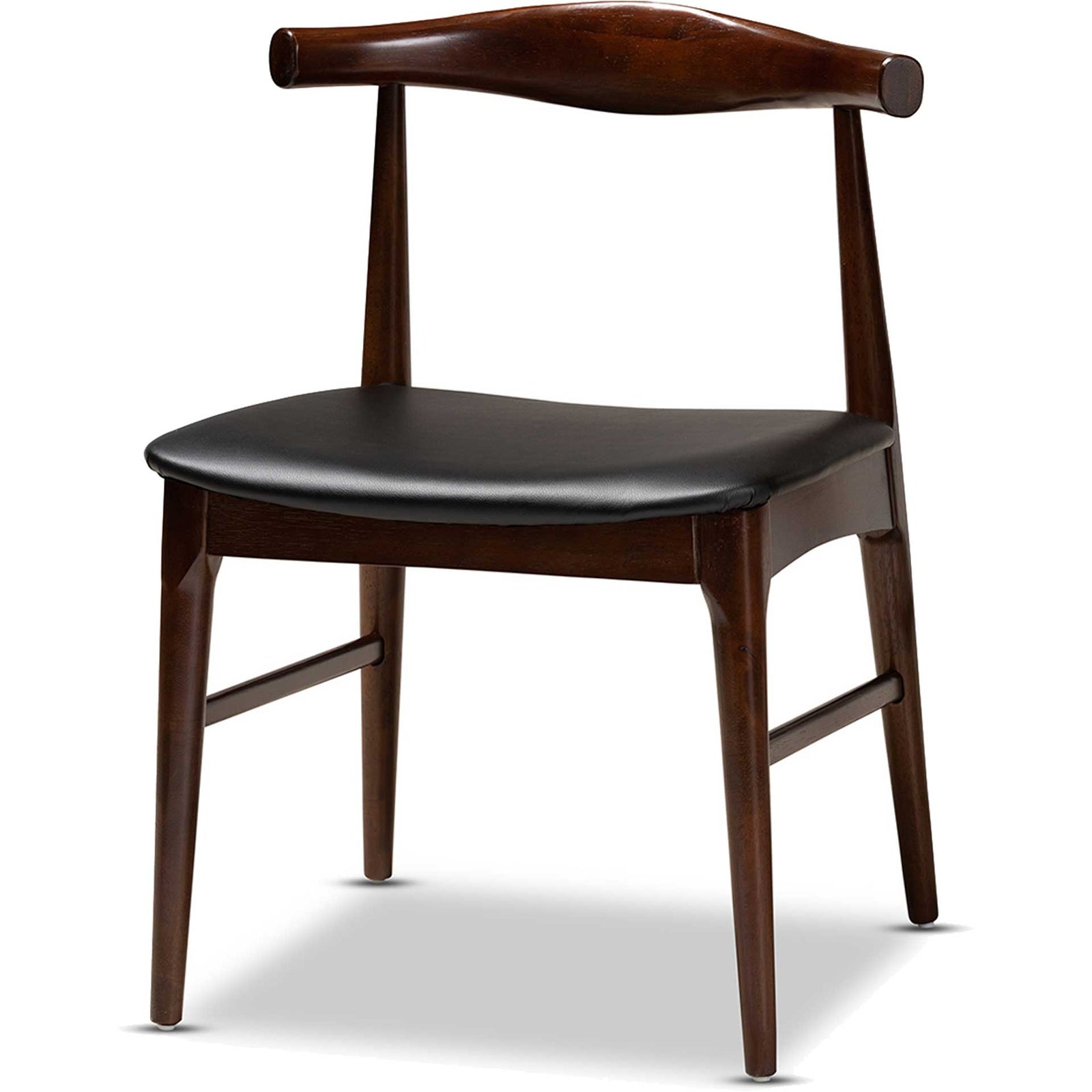 Seattle Wood Dining Chair Black/Walnut (Set of 2)