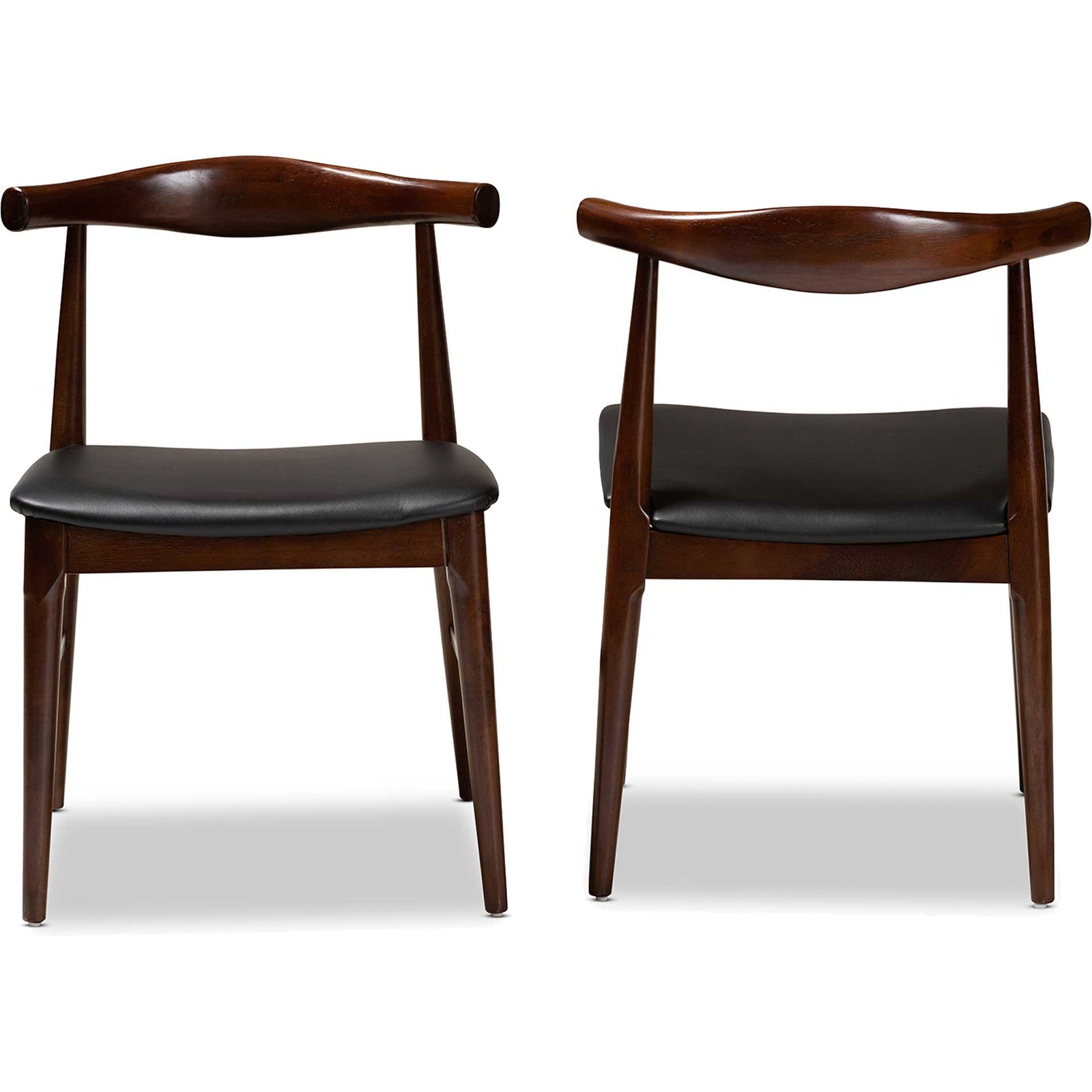 Seattle Wood Dining Chair Black/Walnut (Set of 2)