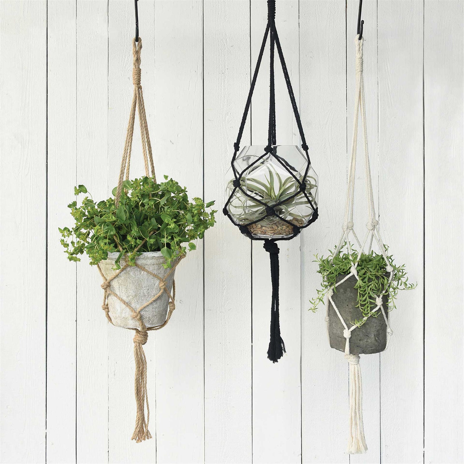 Macrame Hanger Cotton Black
