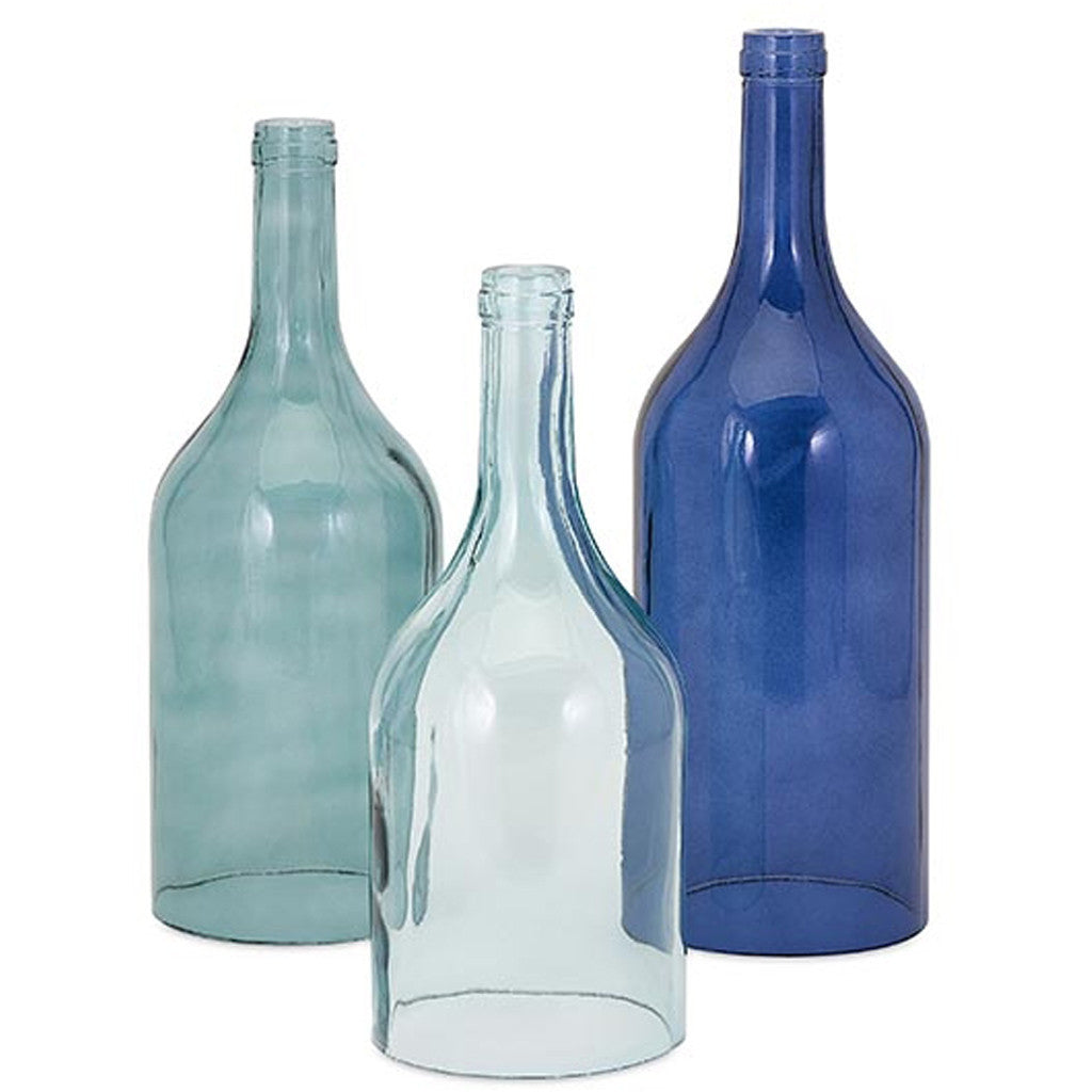 Macon Blue Cloche Bottles (Set of 3)