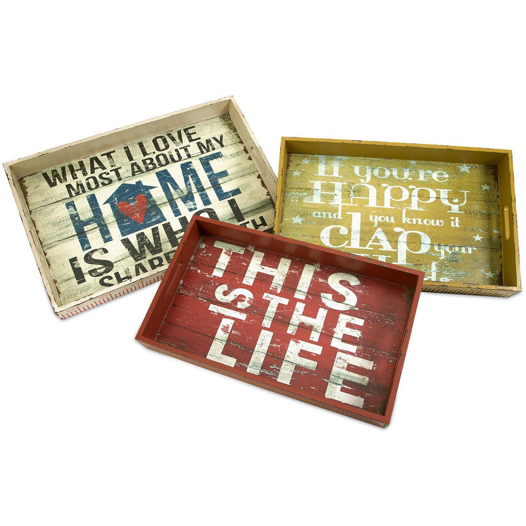 Marshall Home Happy and Life Trays (Set of 3)