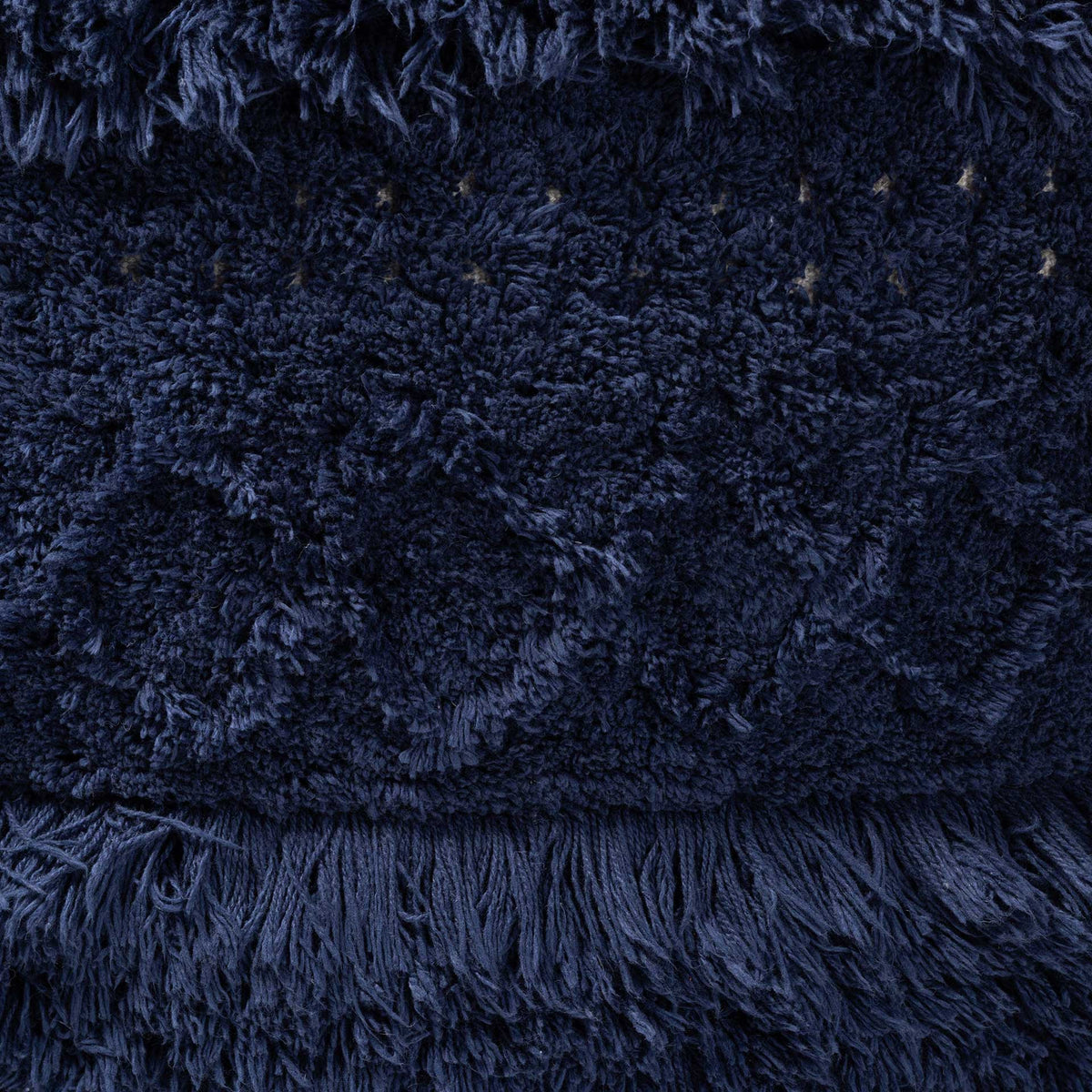 Cutler Handwoven Cotton Pouf Navy