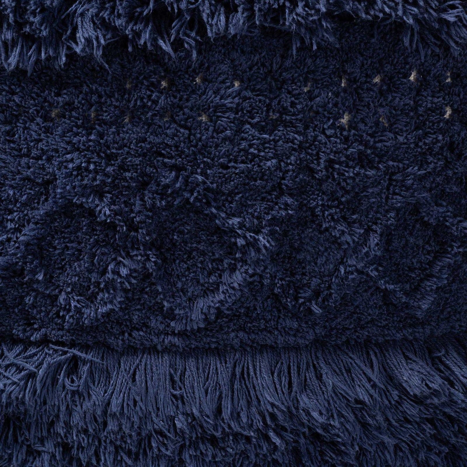 Cutler Handwoven Cotton Pouf Navy