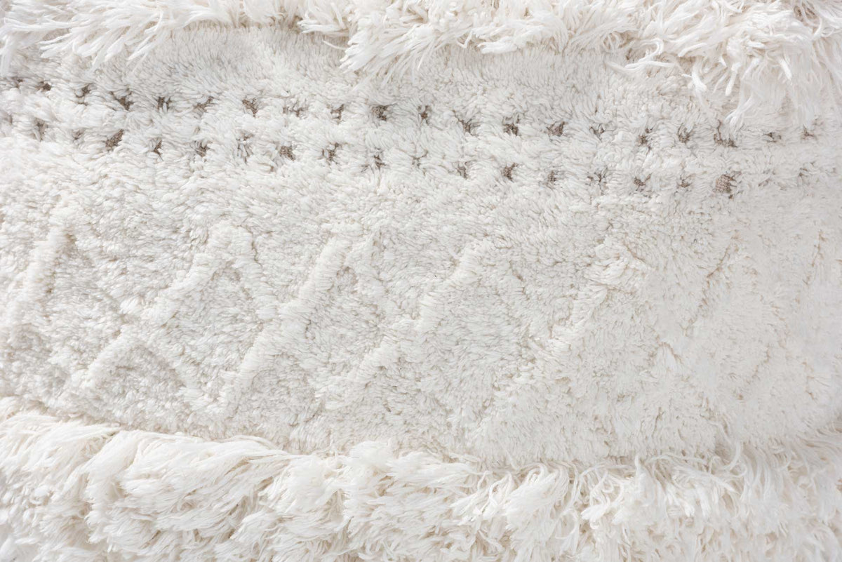 Cutler Handwoven Cotton Pouf Ivory