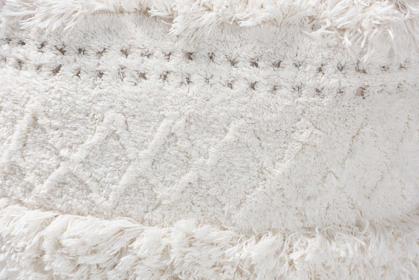 Cutler Handwoven Cotton Pouf Ivory