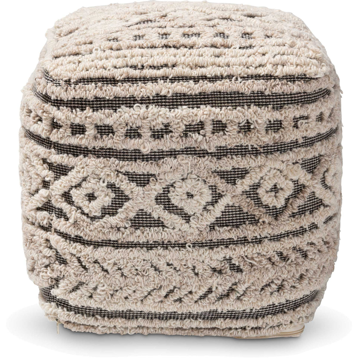 Creek Handwoven Hemp Pouf Beige/Brown