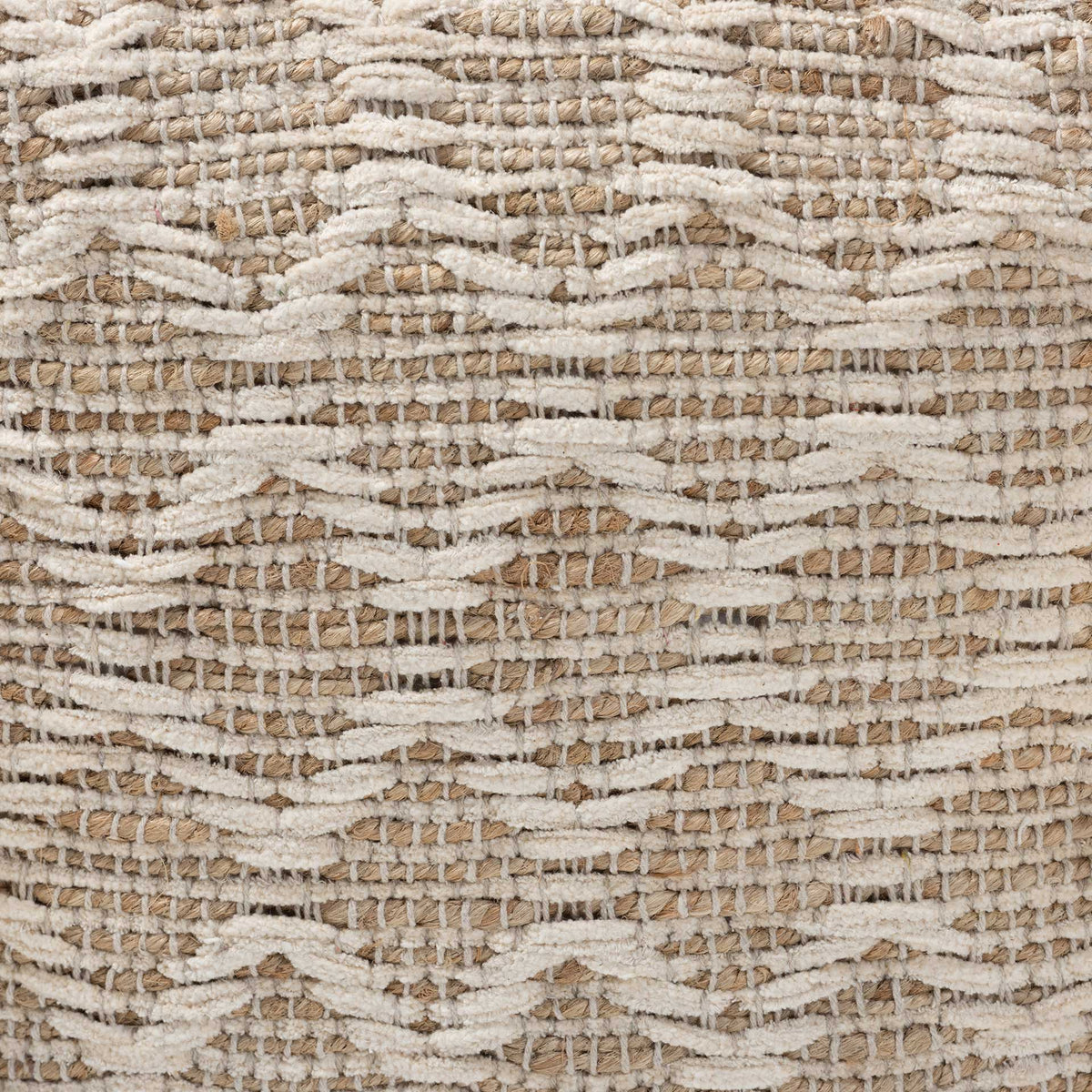 Noam Handwoven Cotton/Hemp Pouf Natural/Ivory