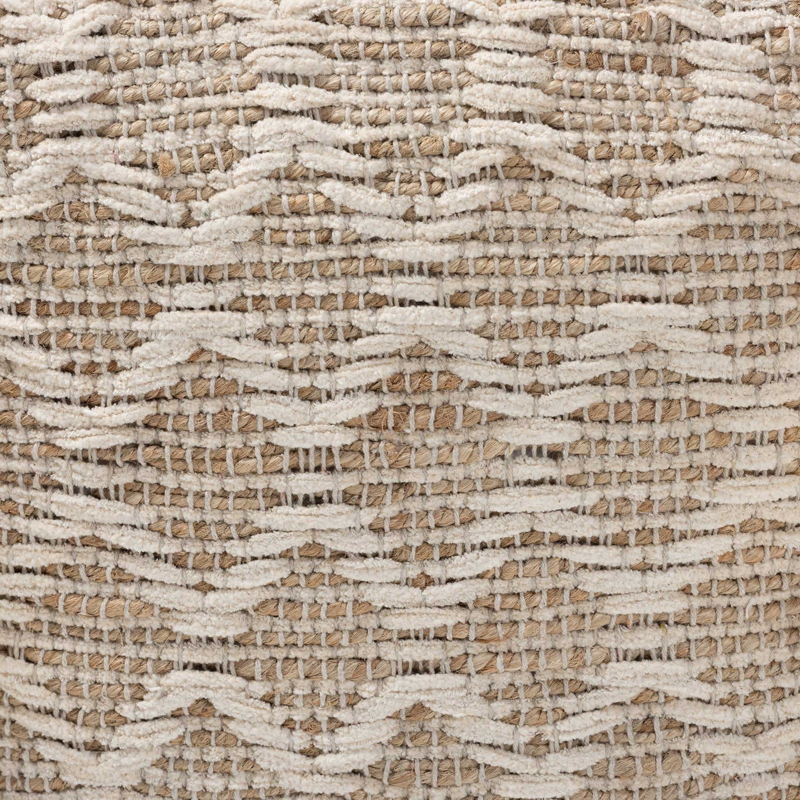 Noam Handwoven Cotton/Hemp Pouf Natural/Ivory