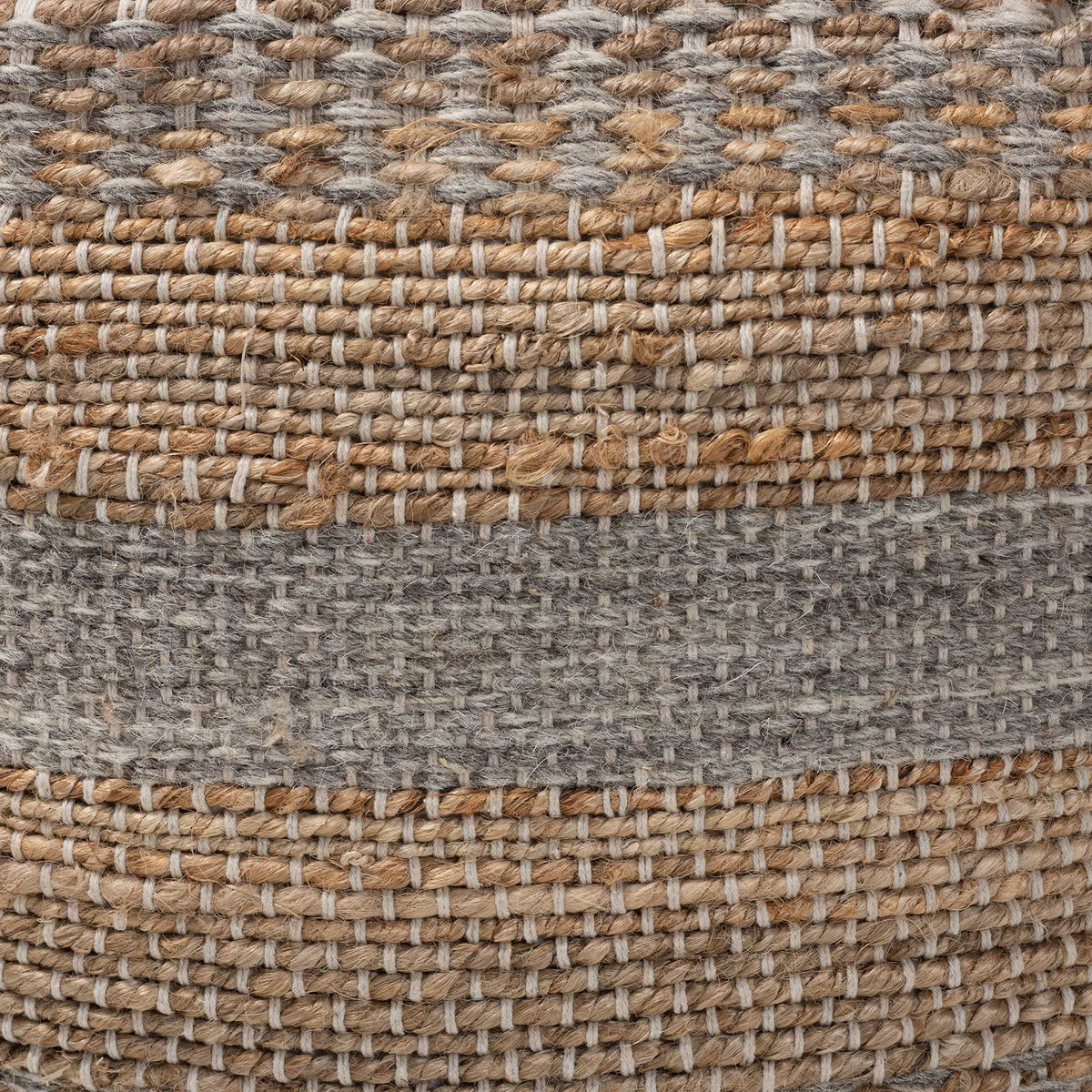 Gracey Handwoven Hemp Pouf Natural/Gray