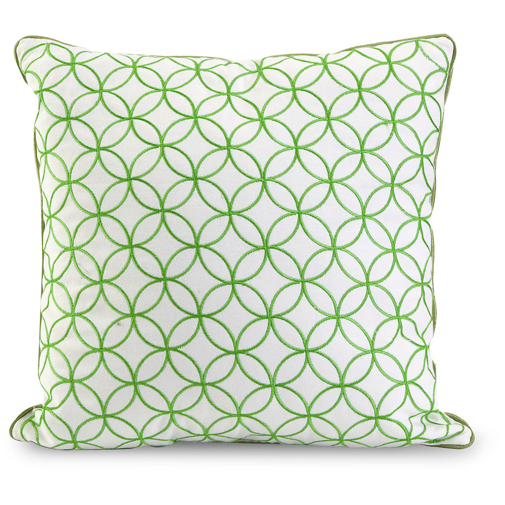 Eaton Green Embroidered Pillow