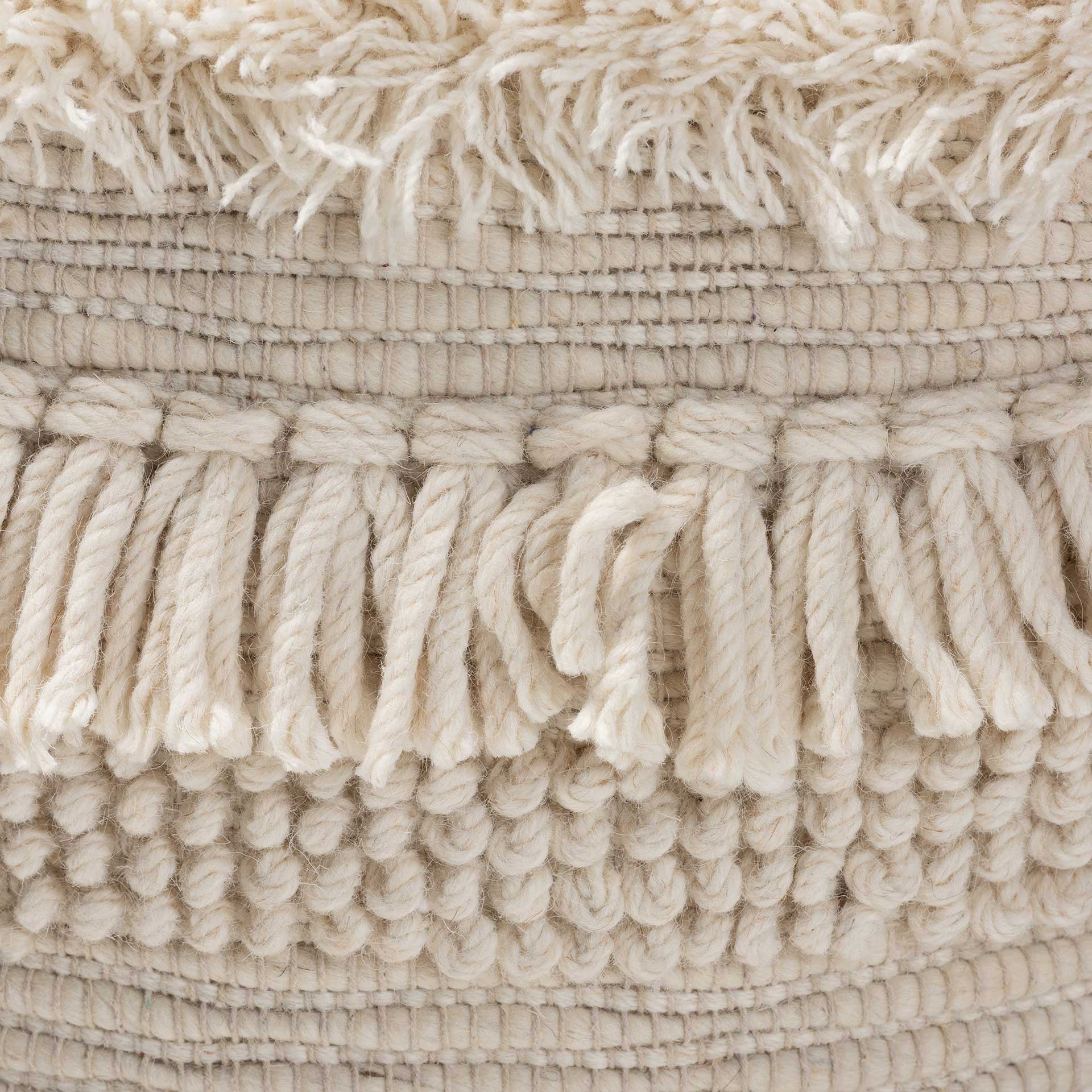 Bailey Handwoven Cotton Pouf Beige