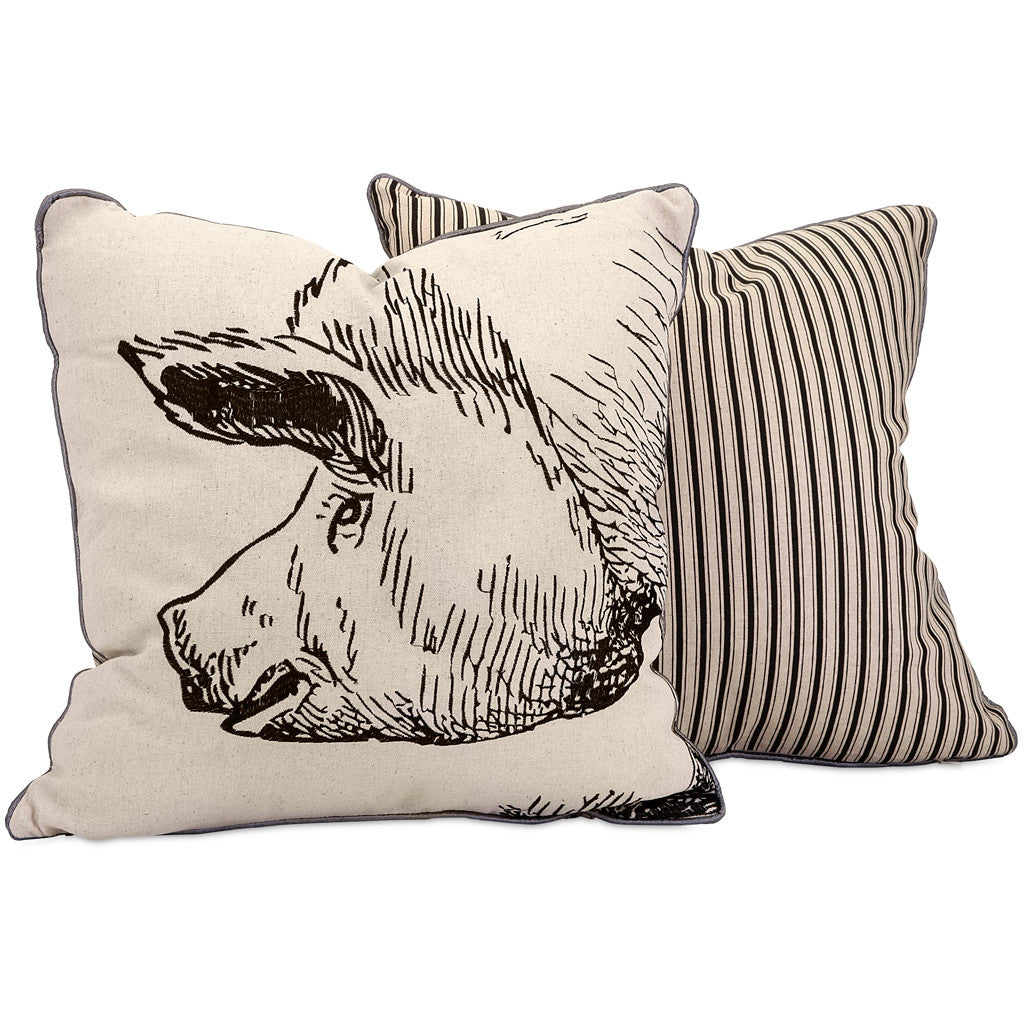 Wakeford Pig Embroidered Pillow