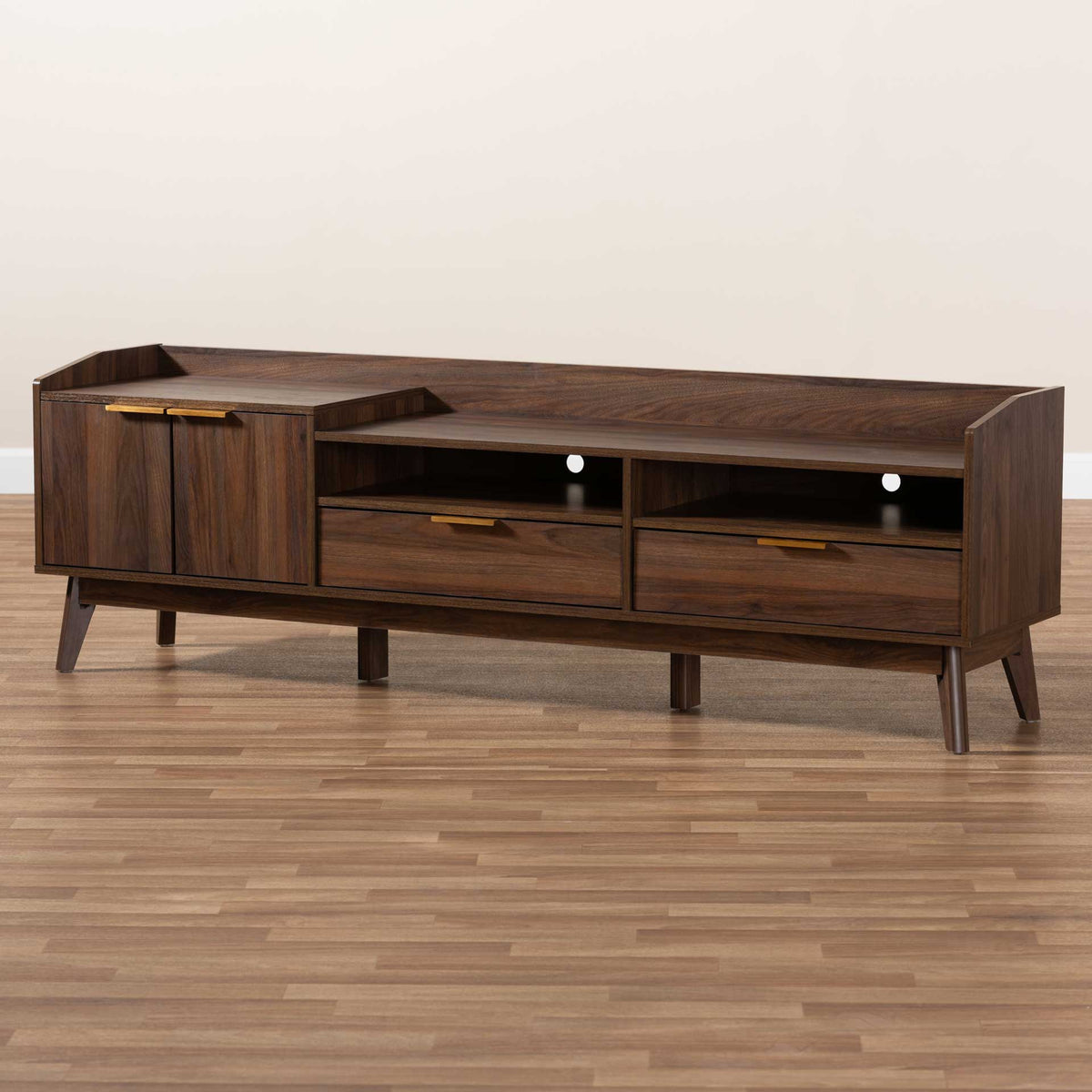 Leara 2-Drawer TV Stand Walnut